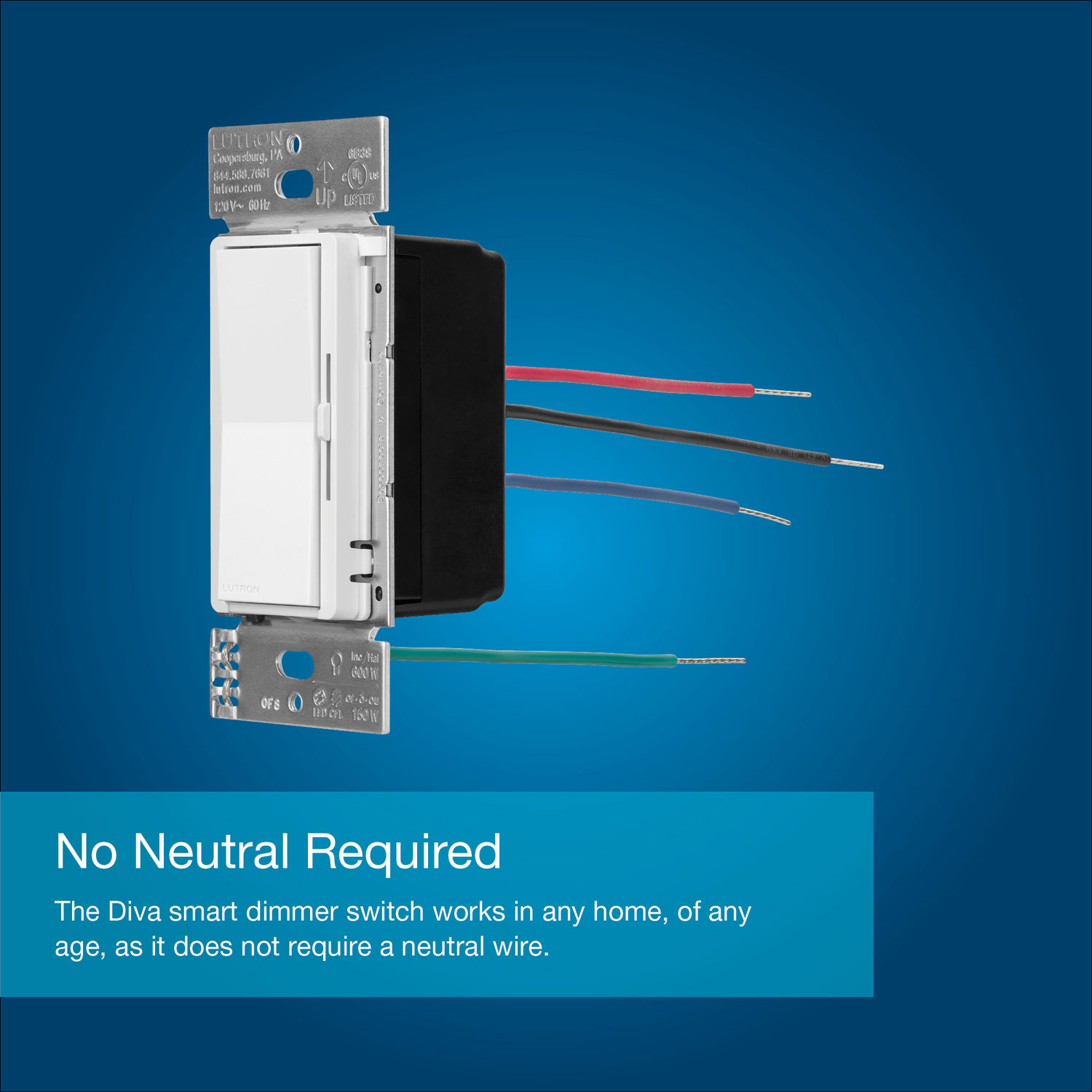 Lutron Diva Smart Dimmer Starter Kit for Caseta Smart Lighting