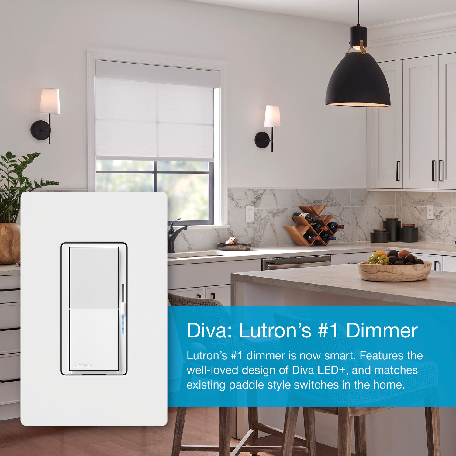 Lutron Diva Smart Dimmer Starter Kit for Caseta Smart Lighting