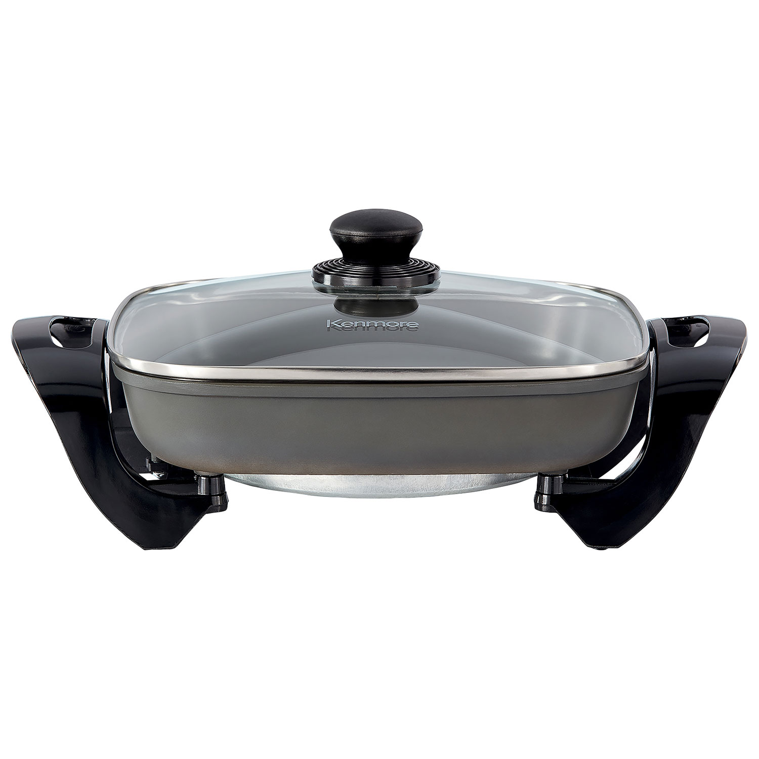 Kenmore Electric Skillet with Lid - Black/Silver