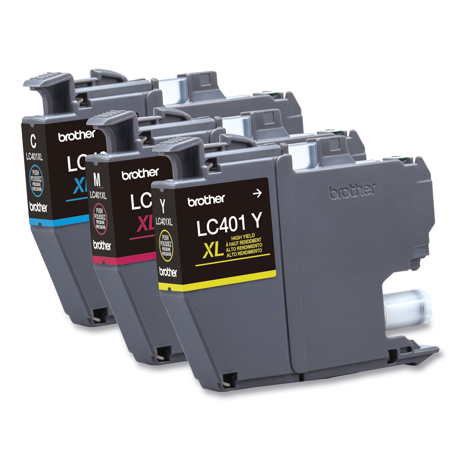 Ensemble de cartouches d'encre cyan, magenta et jaune LC401XL de Brother