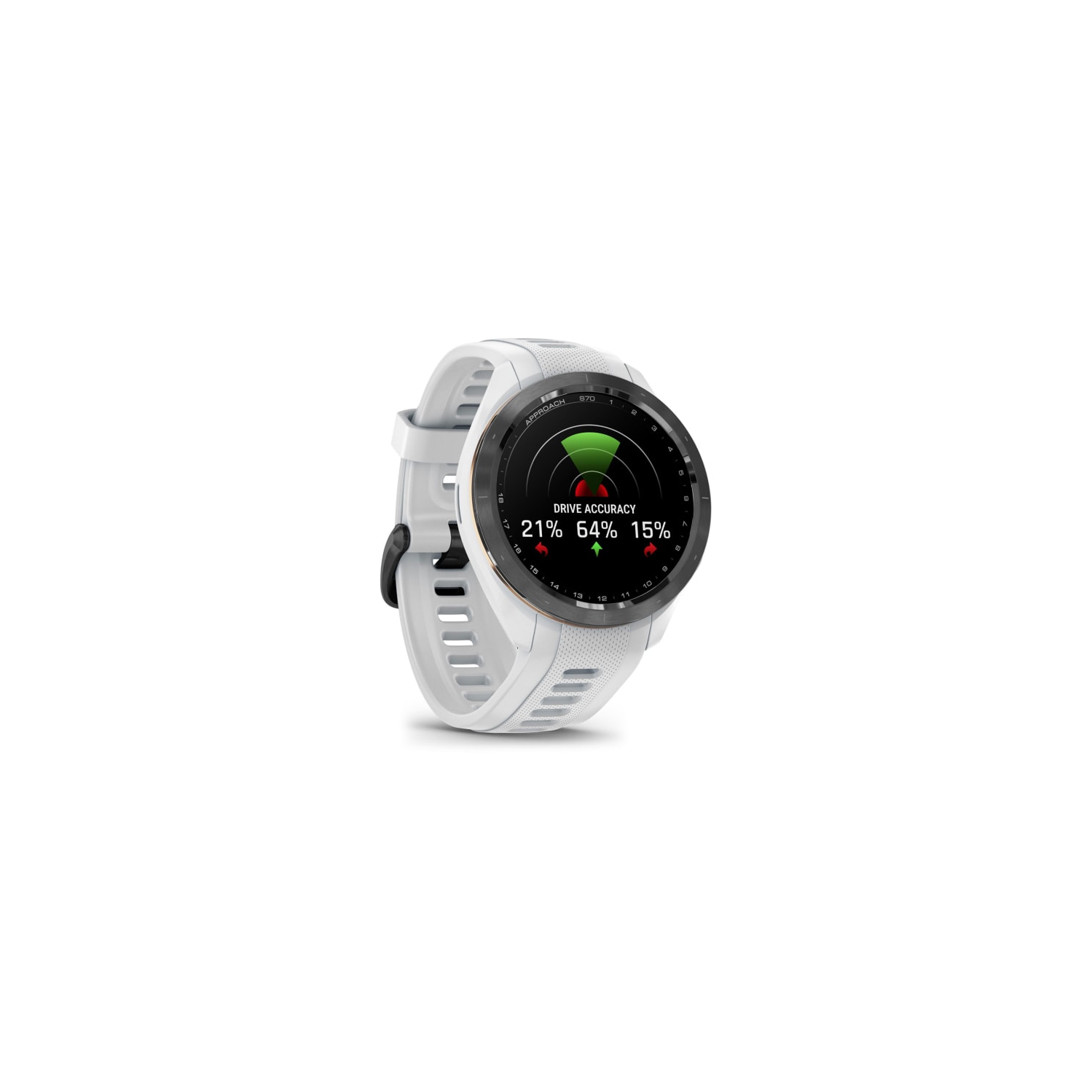 Garmin Approach S70 Black Ceramic Bezel with White Silicone Band - Case Size 42 mm