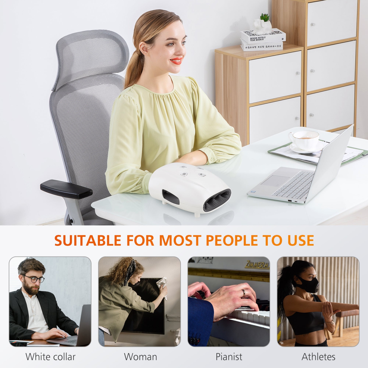 Snailax hand massager with heat and compression