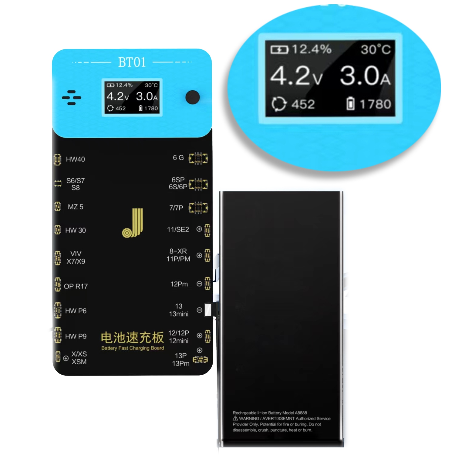 Replacement External Battery Charger With Battery Data Reading (JCID)