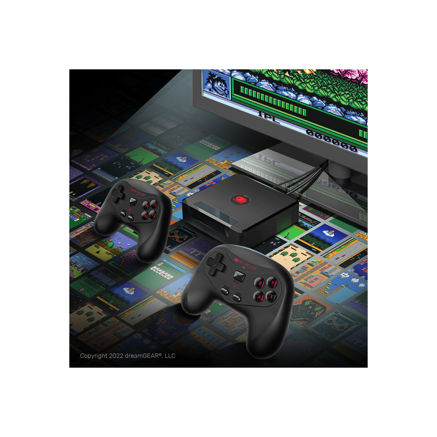 Console de jeu vidéo 265-en-1 sans fil HD GameStation DGUNL-4144 de My Arcade avec 2 manettes.