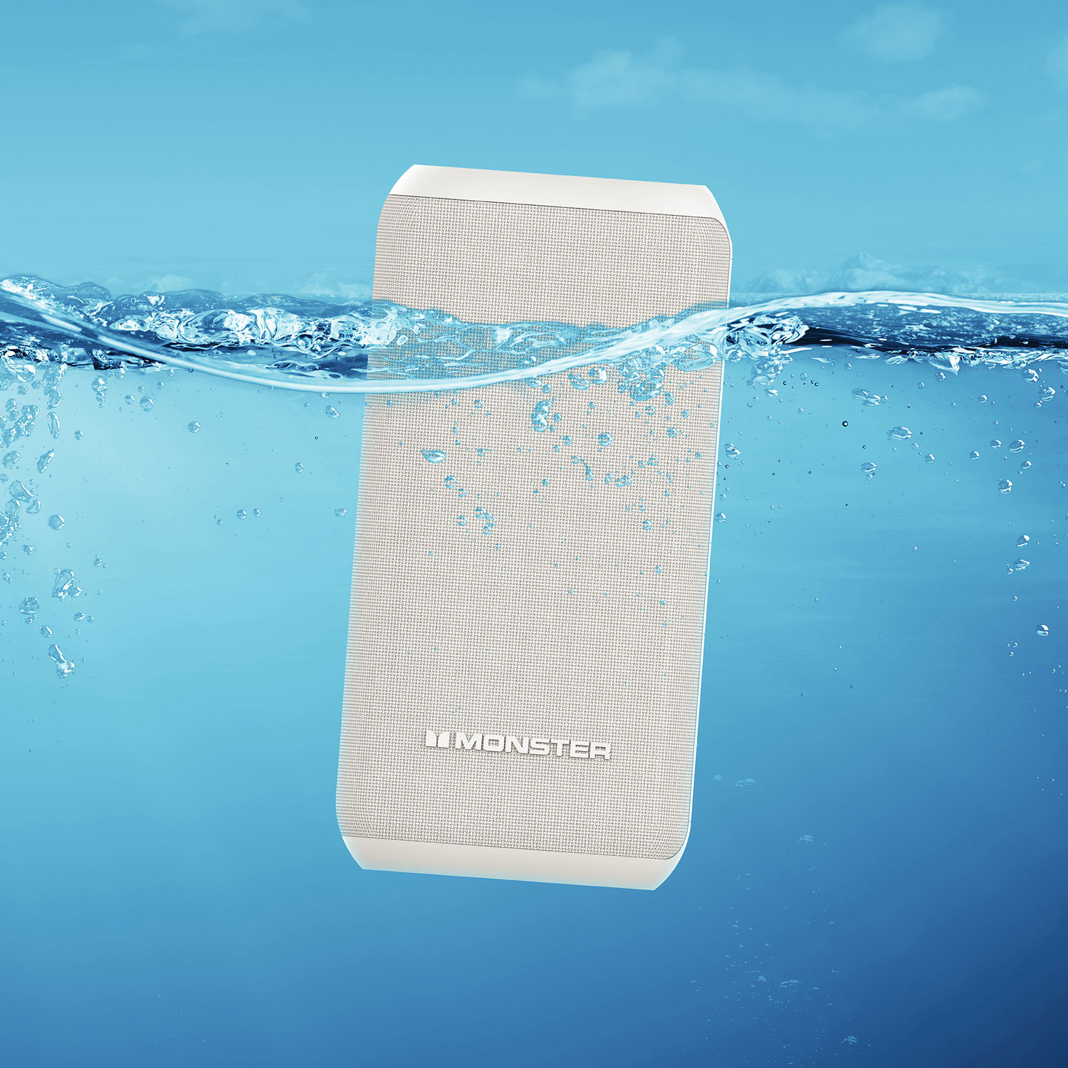 Haut-parleur sans fil portatif Bluetooth DNA Max de Monster - Blanc