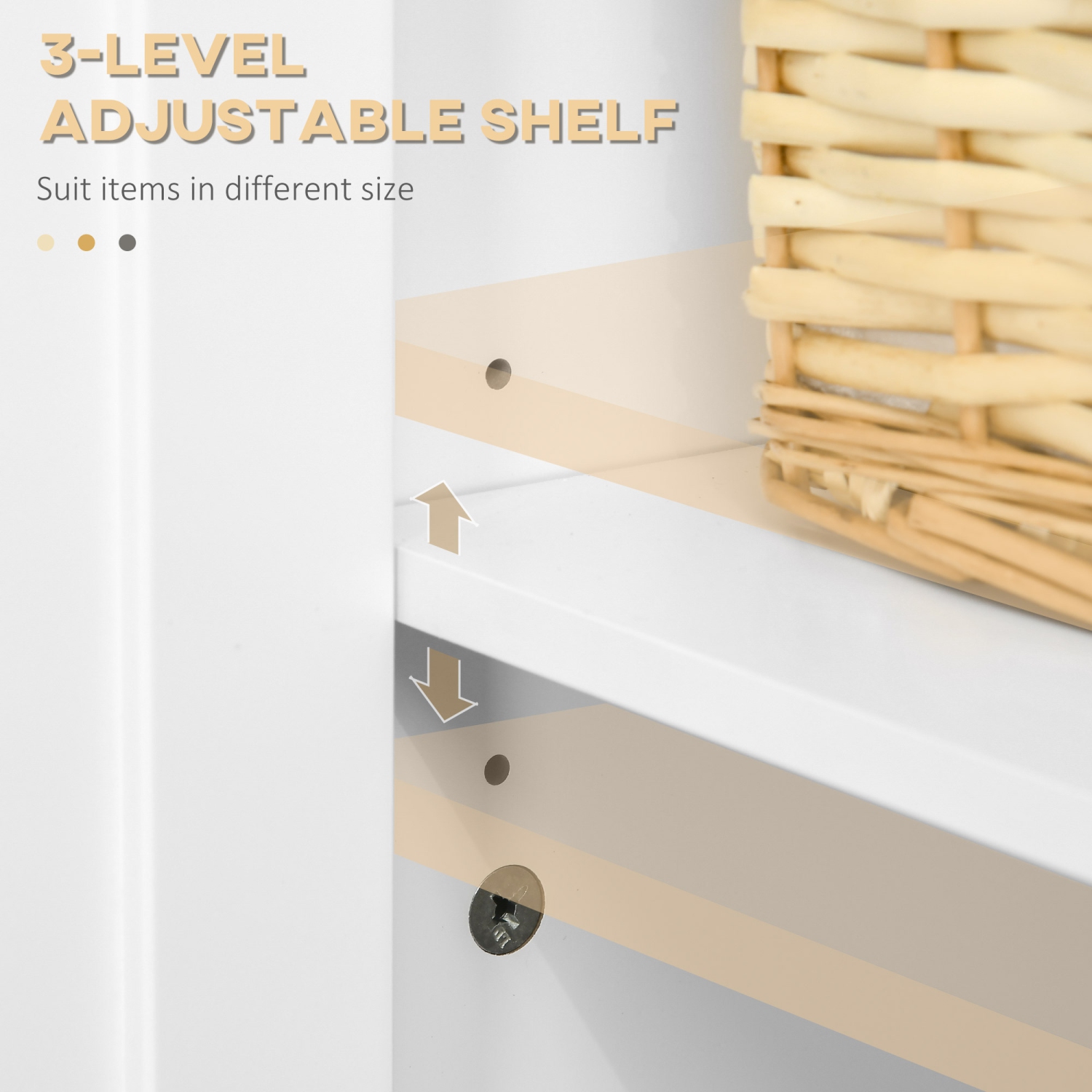 HOMCOM – Armoire de rangement, buffet avec tiroir, armoire à deux portes et tablette réglable, blanc