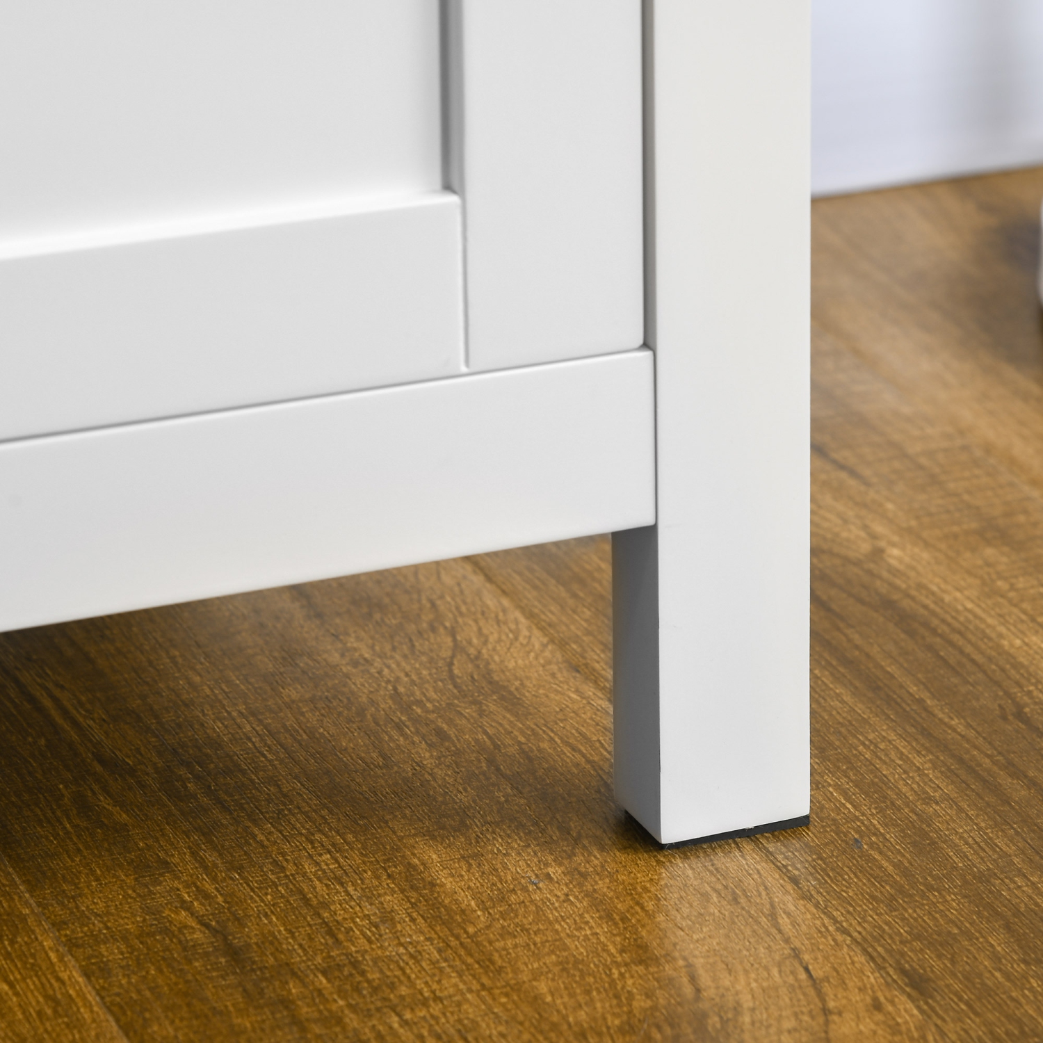 HOMCOM – Armoire de rangement, buffet avec tiroir, armoire à deux portes et tablette réglable, blanc