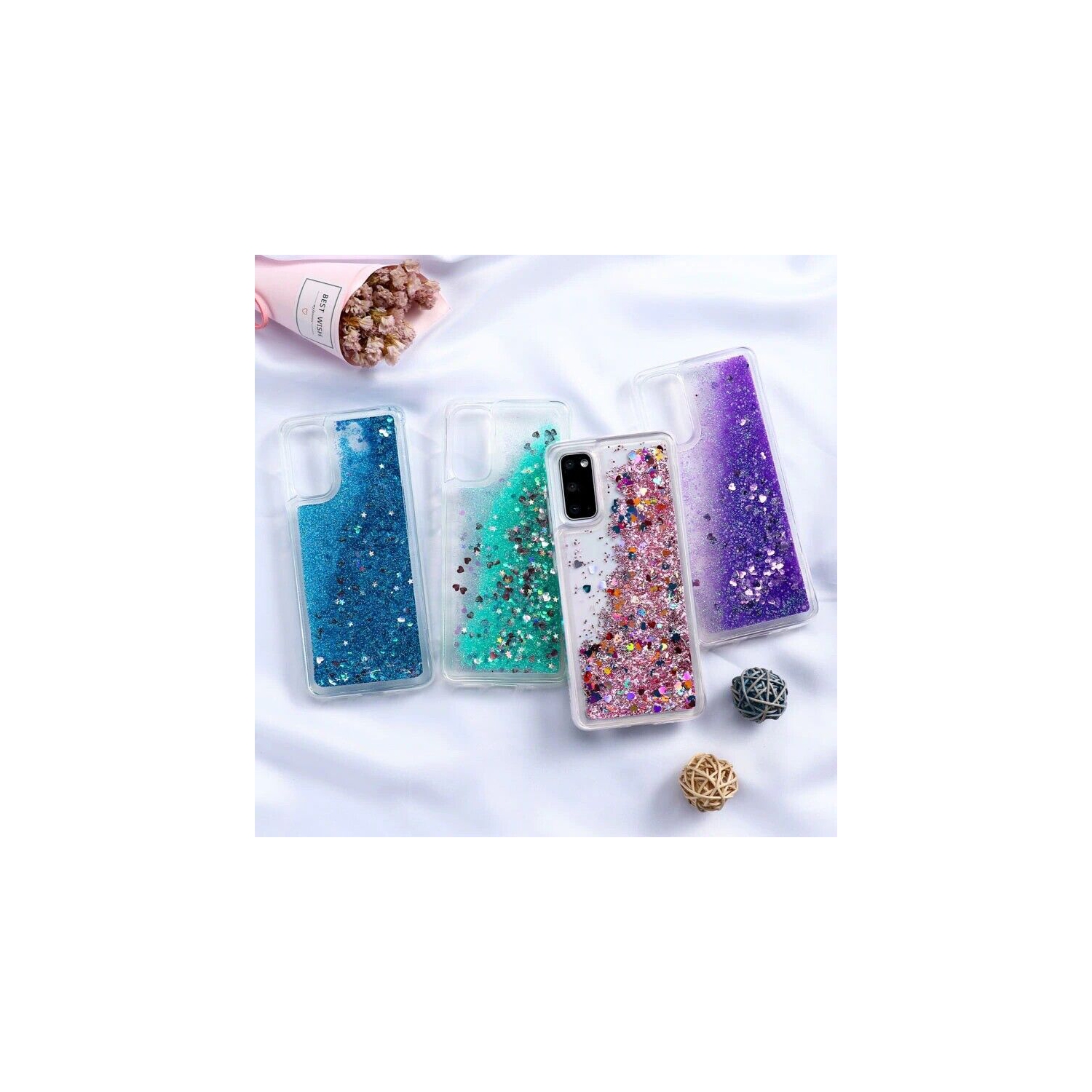 Samsung Galaxy A52 Case Dry Flower Liquide Giliter Soft Slim Shockproof Cover