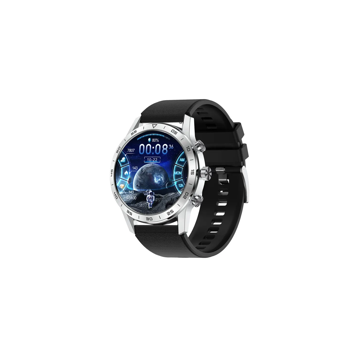 ISPEKTRUM iS70 Smart Watch 1.43" HD AMOELD Screen Bluetooth Calls & Text Waterproof Multiple Sports & Fitness Tracker Heart Rate & BP Monitor works with Android IOS iPhone Samsung