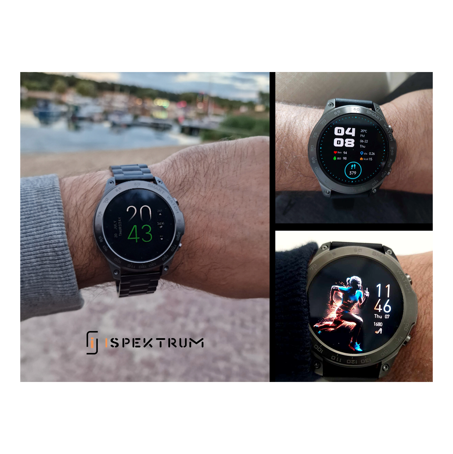 ISPEKTRUM iS50 Smart Watch 1.43" HD AMOELD Screen Bluetooth Calls & Text Waterproof Multiple Sports & Fitness Tracker Heart Rate & BP Monitor works