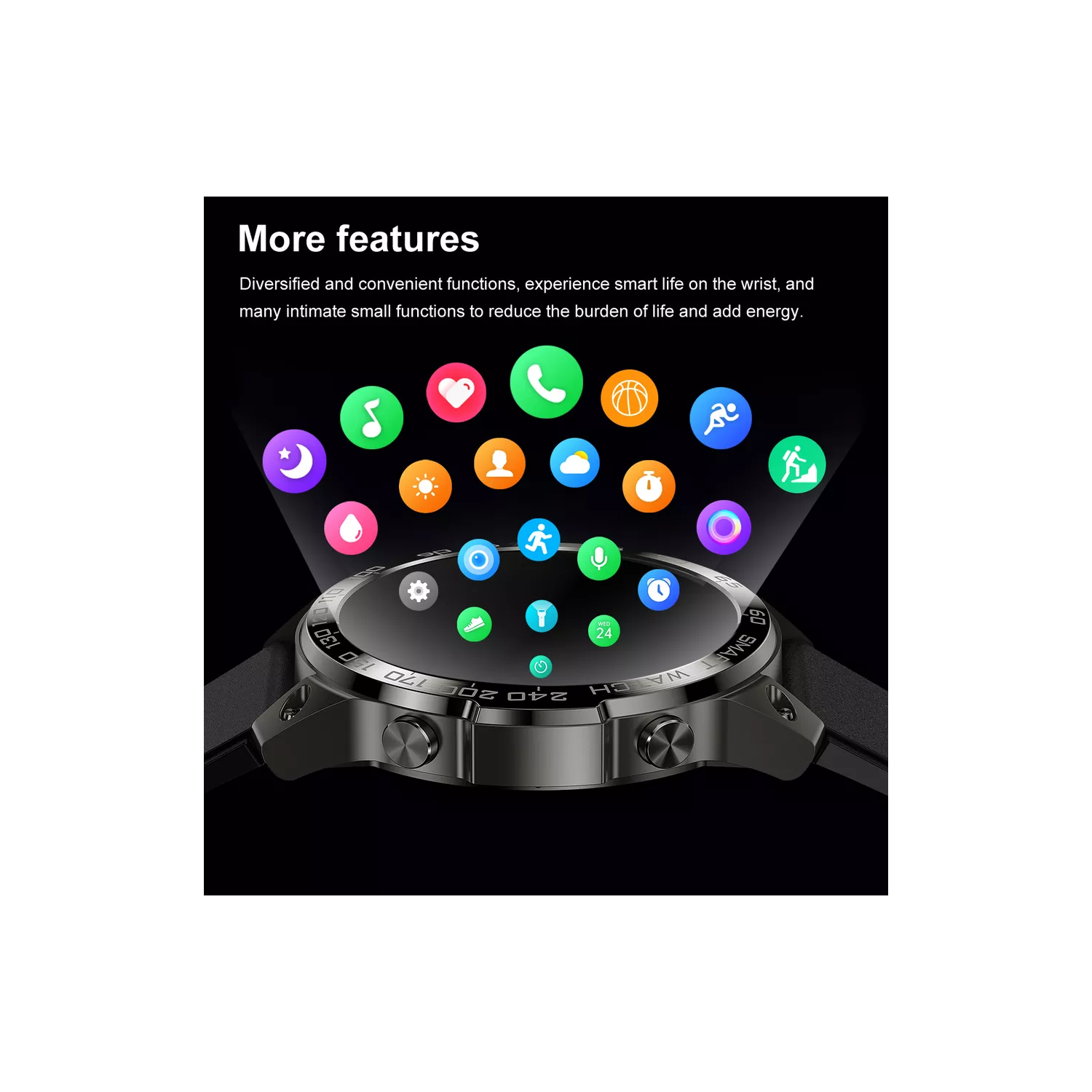 ISPEKTRUM iS50 Smart Watch 1.43" HD AMOELD Screen Bluetooth Calls & Text Waterproof Multiple Sports & Fitness Tracker Heart Rate & BP Monitor works