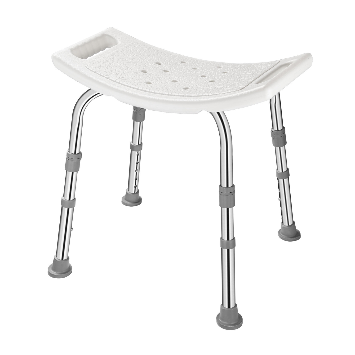 Adjustable Shower Chair with Non-Slip Seat and Feet, Bath Chair Bathtub Stool Seat with Aluminum Legs, Support to 220.5lbs