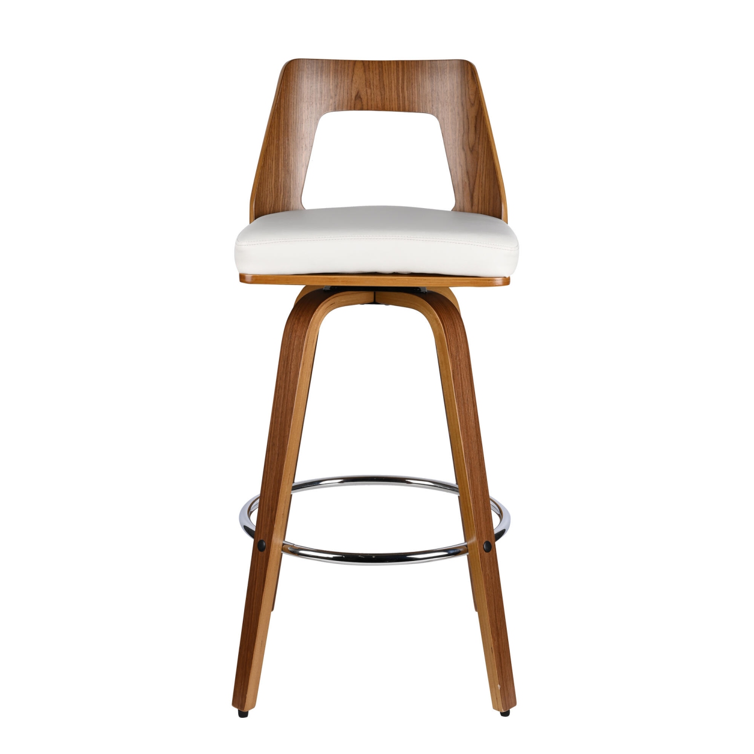 Ensemble de 2 tabourets de bar en bois rétro avec dossier et repose-pieds , tabourets de bar pivotants 360° pour salle à manger pour bar de cuisine