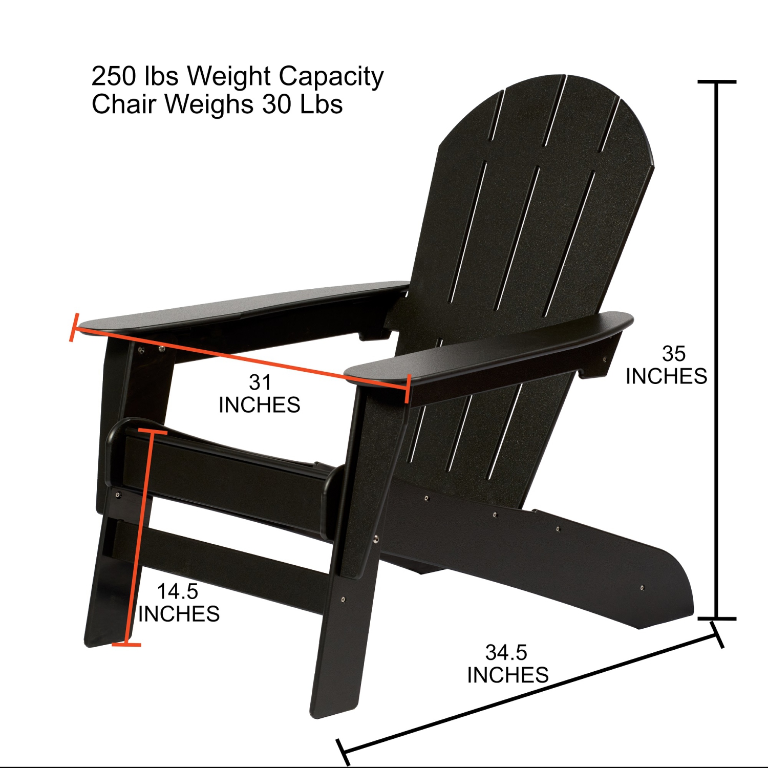Muskoka Chair, Adirondack Chair, Plastic HDPE, Made In Canada