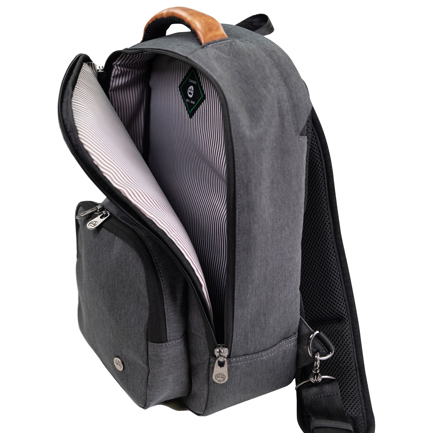 Sac à bandoulière Robson de PKG pour portable de 14 po - Gris foncé