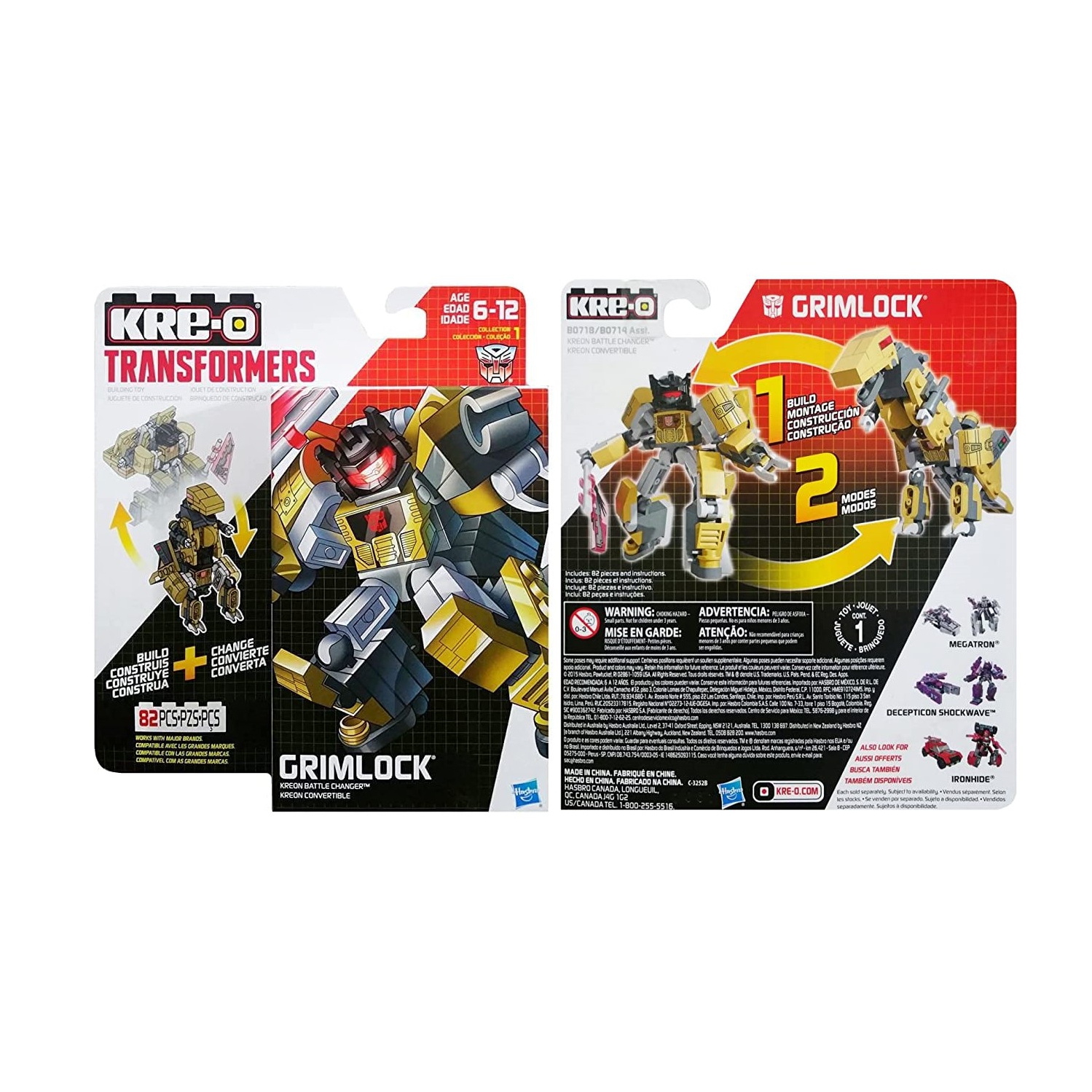 Hasbro Kreo Transformers Battle Changer Grimlock 82pcs