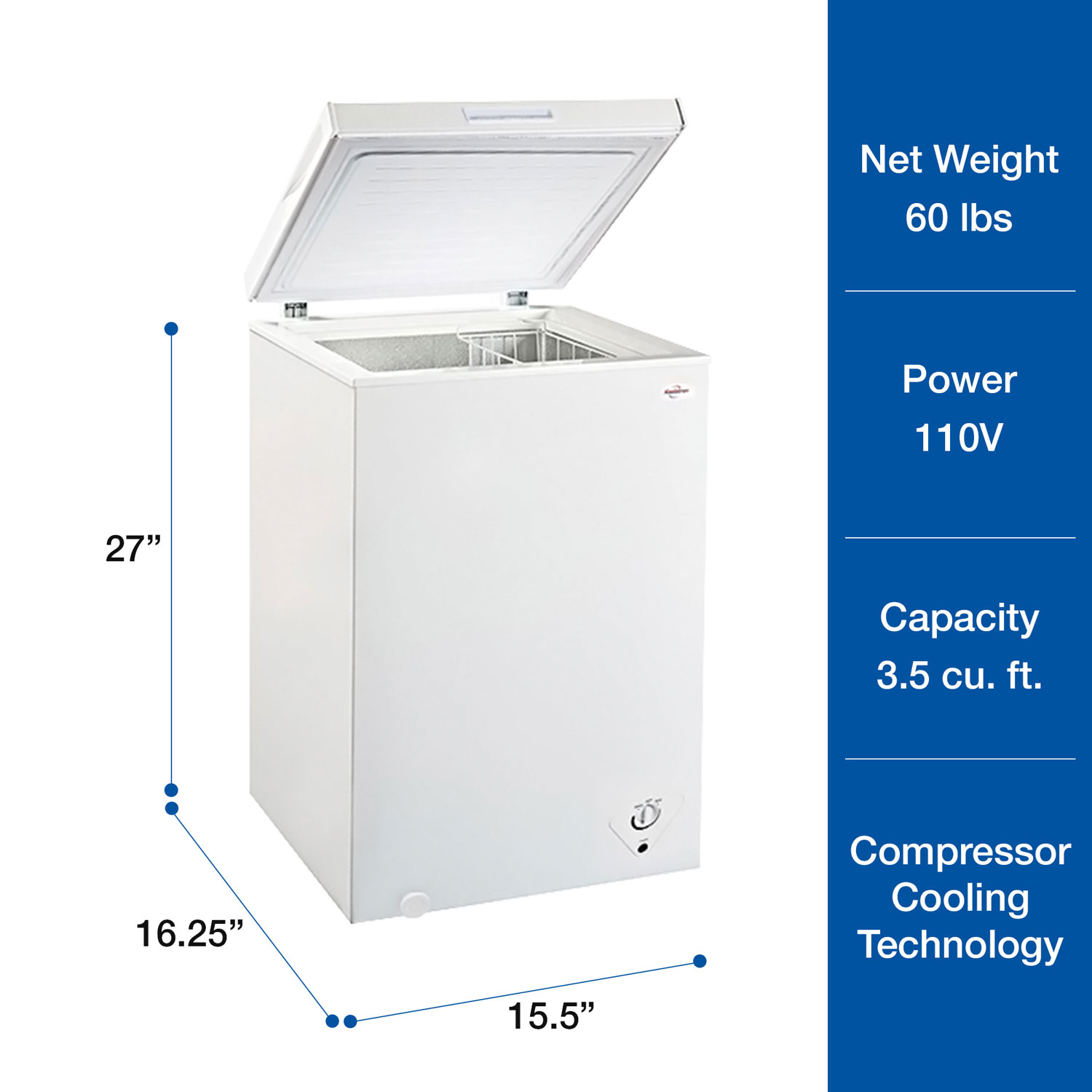 Koolatron 3.5 Cu. Ft. Upright Freezer - White
