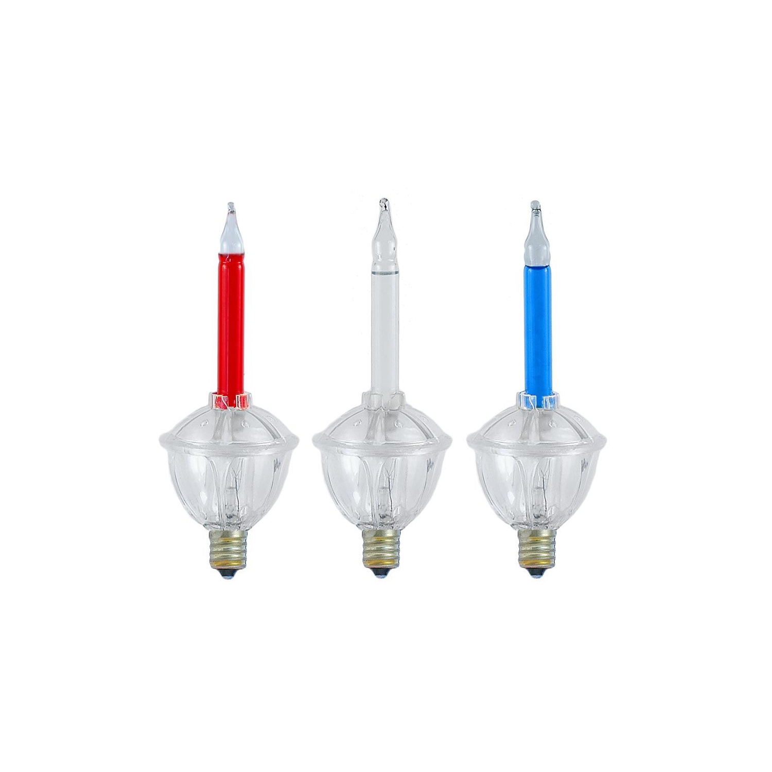 Novelty Lights 7 Light Traditional Christmas Bubble Light Set, Clear with Silver Glitter, 7 Feet