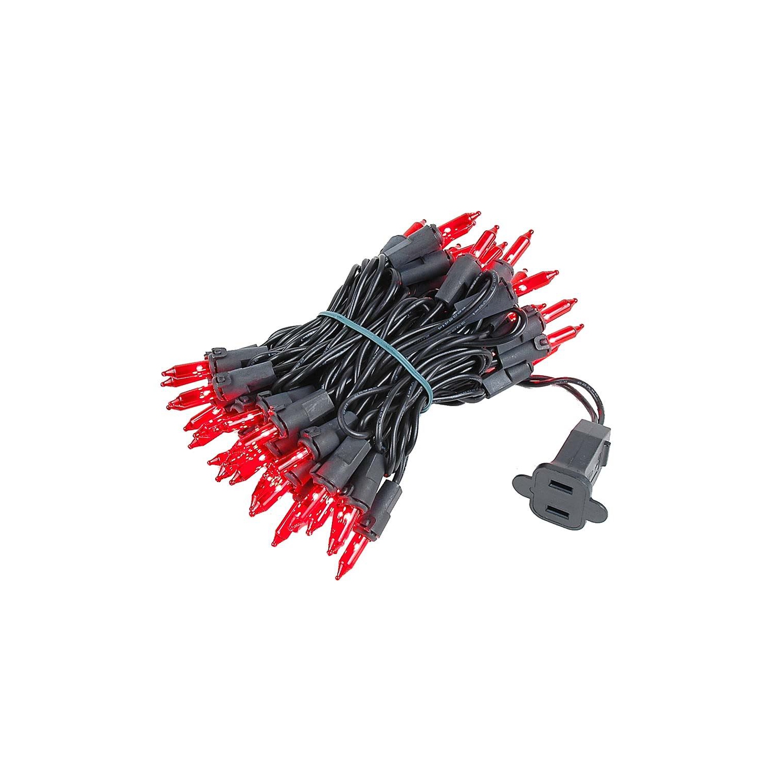 Novelty Lights 50 Light Clear Christmas Mini Light Set, Black Wire, 11' Long