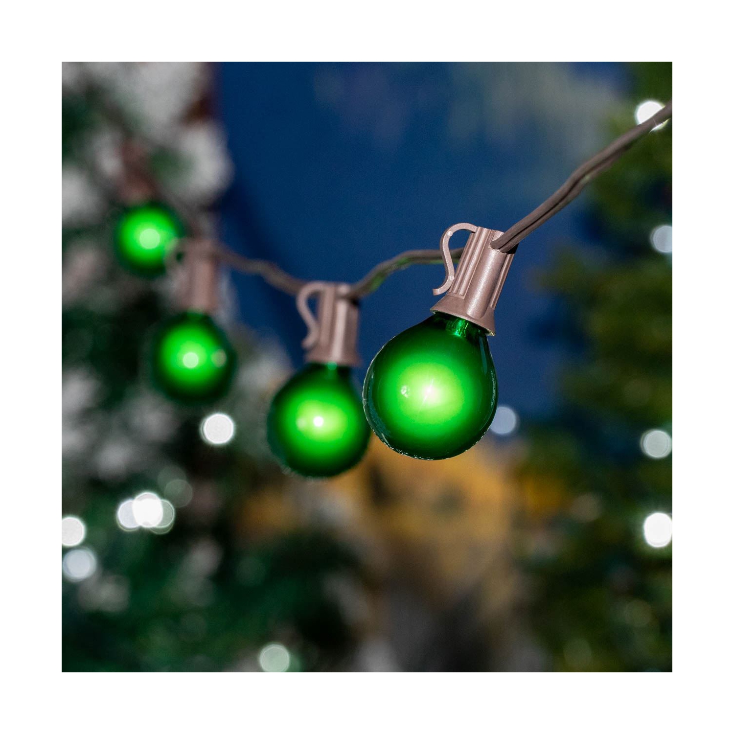 G40 guirlandes lumineuses de terrasse avec 125 ampoules en globe – lumières extérieures – lumières suspendues Market Bistro Café – Globe lumineux de