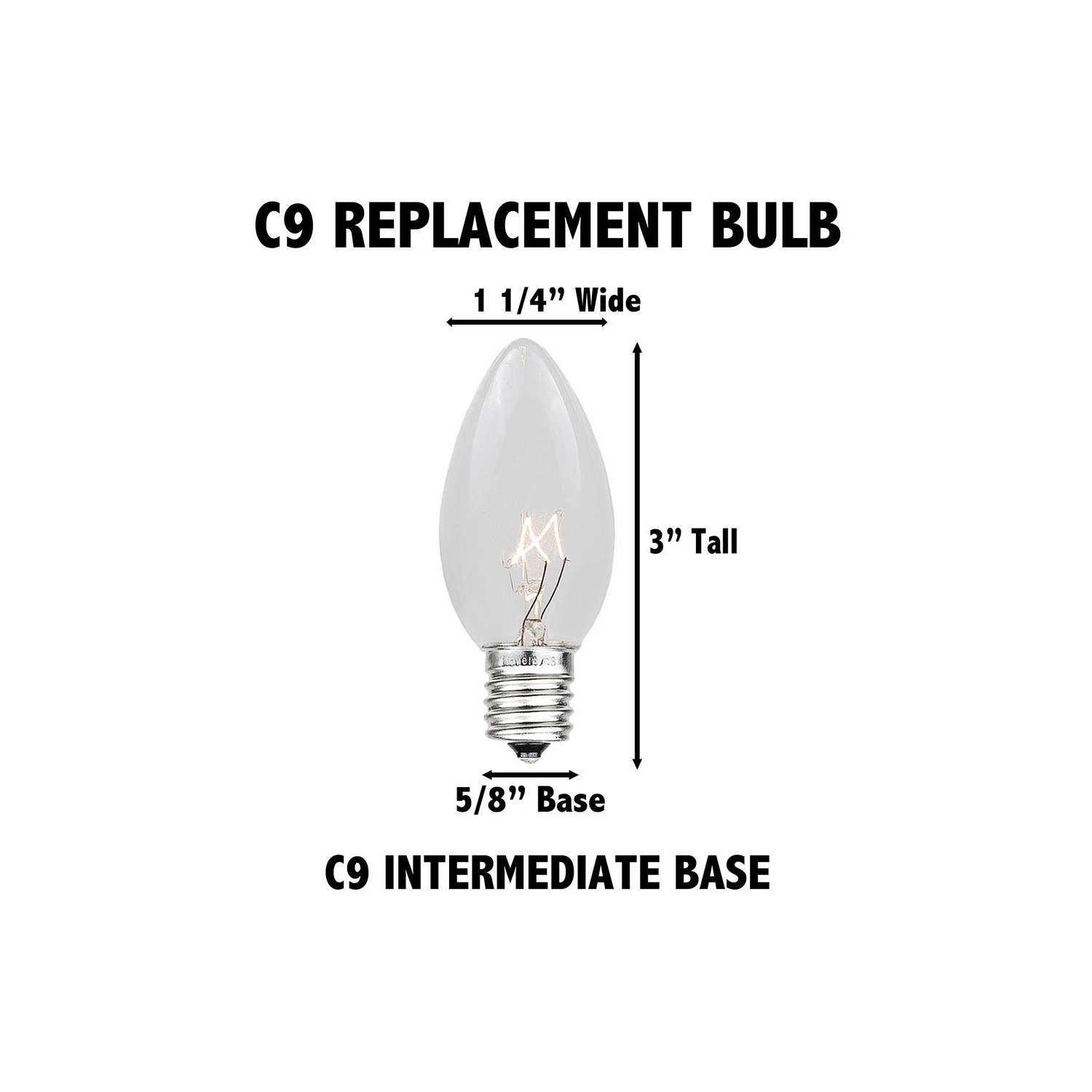C9 Christmas String Light Set - Outdoor Christmas Light String - Hanging Christmas Lights - Roofline Light String - Outdoor Patio String Lights -