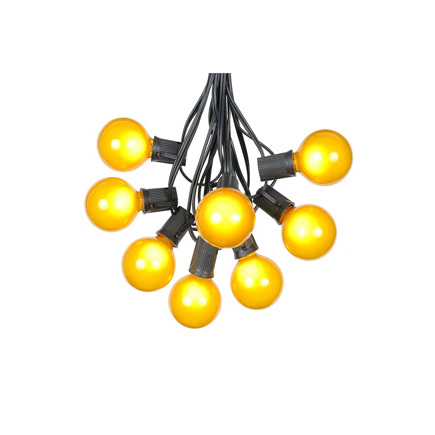 G50 Patio String Lights with 25 Clear Globe Bulbs – Outdoor String Lights – Market Bistro Café Hanging String Lights – Patio Garden Umbrella Globe