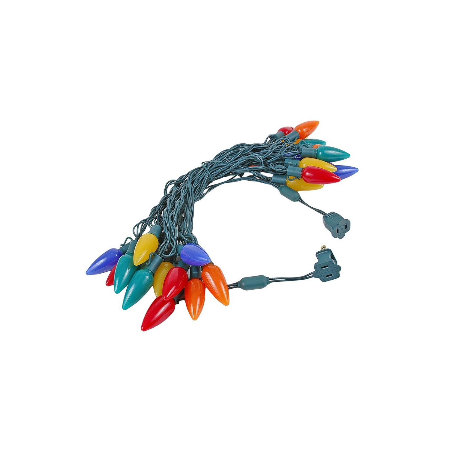 25 Foot C9 Ceramic Christmas String Light Set - Outdoor Christmas Light String - – Opaque Christmas Bulbs - Roofline Light String – Outdoor String