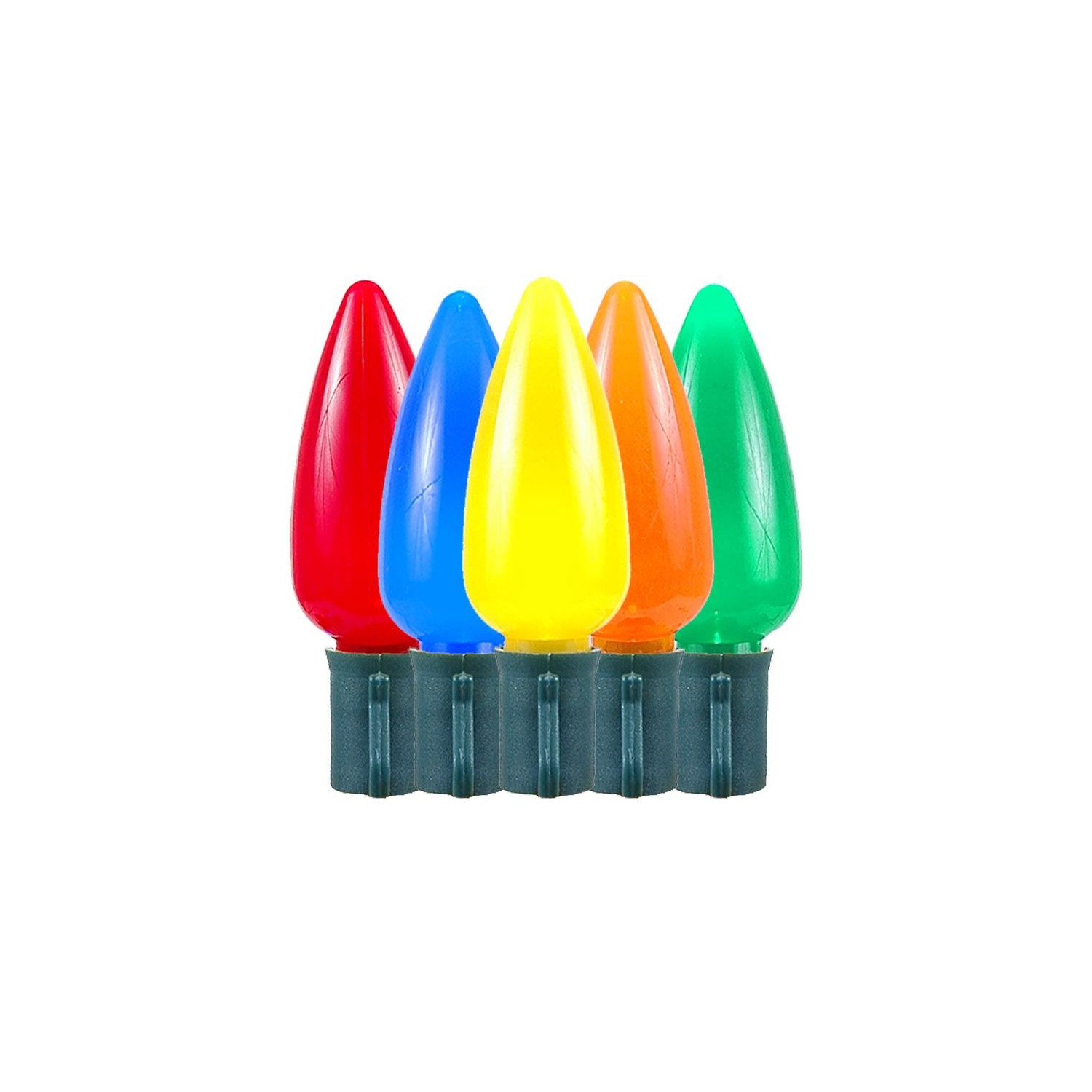 25 Foot C9 Ceramic Christmas String Light Set - Outdoor Christmas Light String - – Opaque Christmas Bulbs - Roofline Light String – Outdoor String