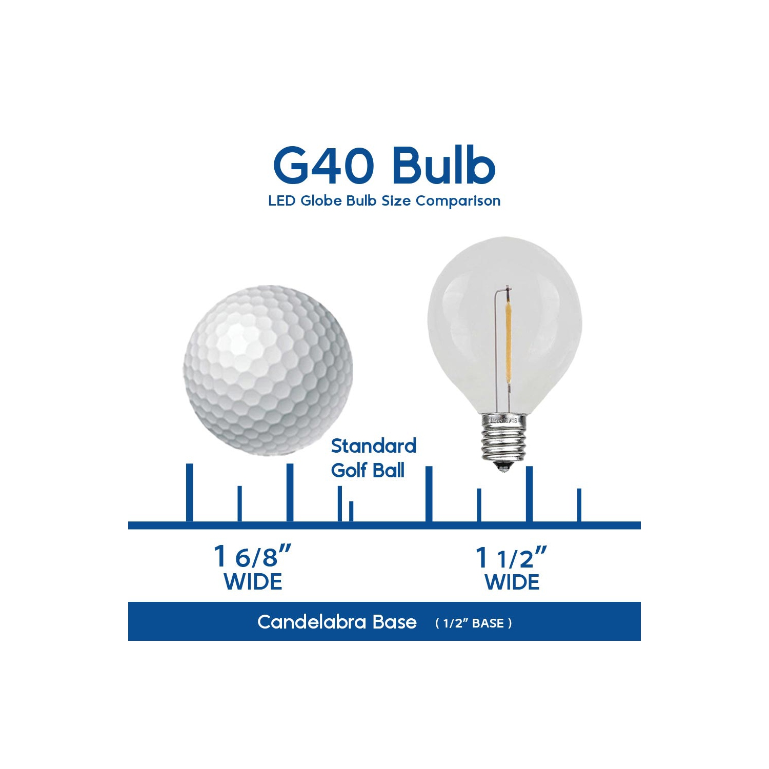 Ampoules de fantaisie, 25 ampoules de rechange pour globe extérieur, G40 5 W, culot candélabre C7/E12