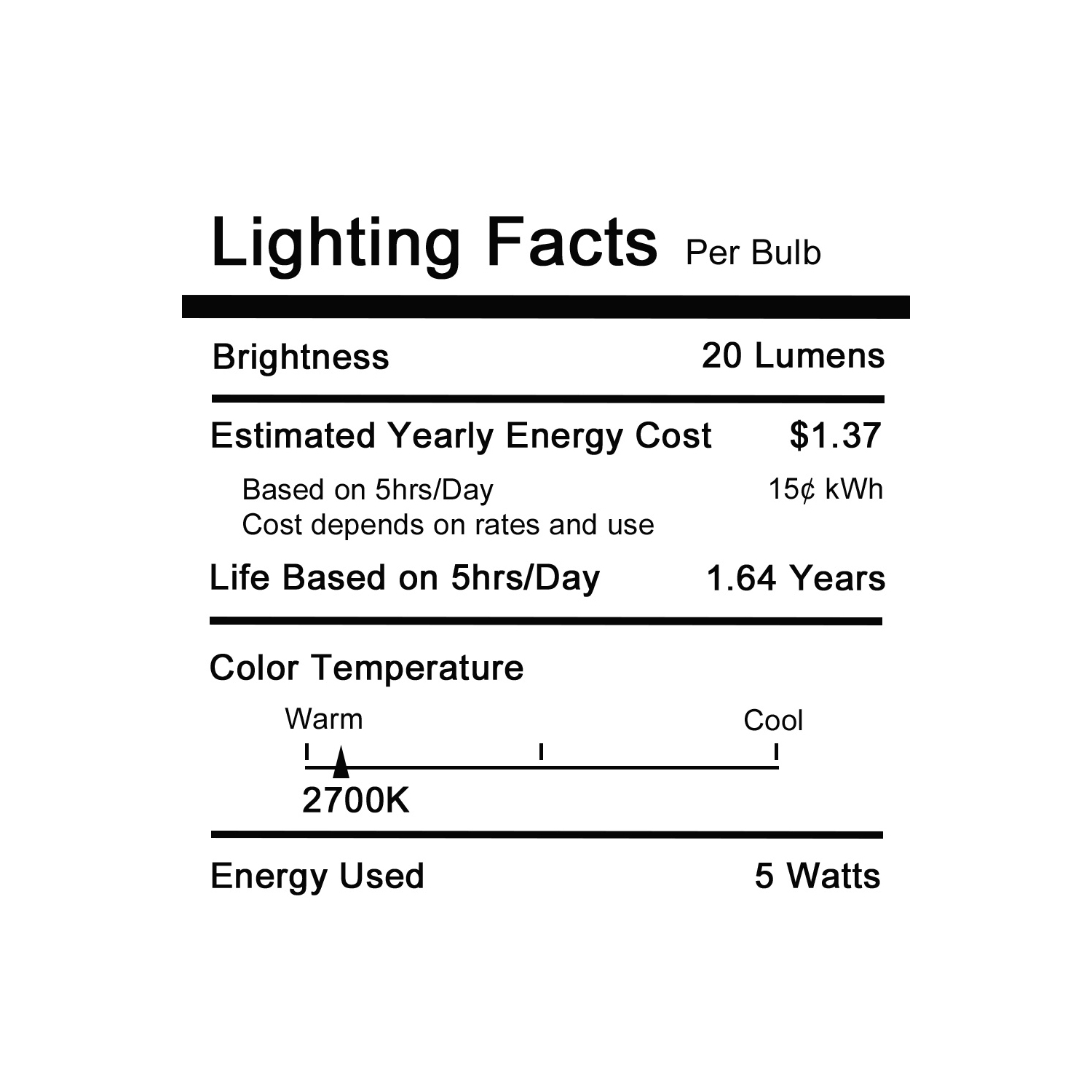Ampoules de fantaisie, 25 ampoules de rechange pour globe extérieur, G40 5 W, culot candélabre C7/E12