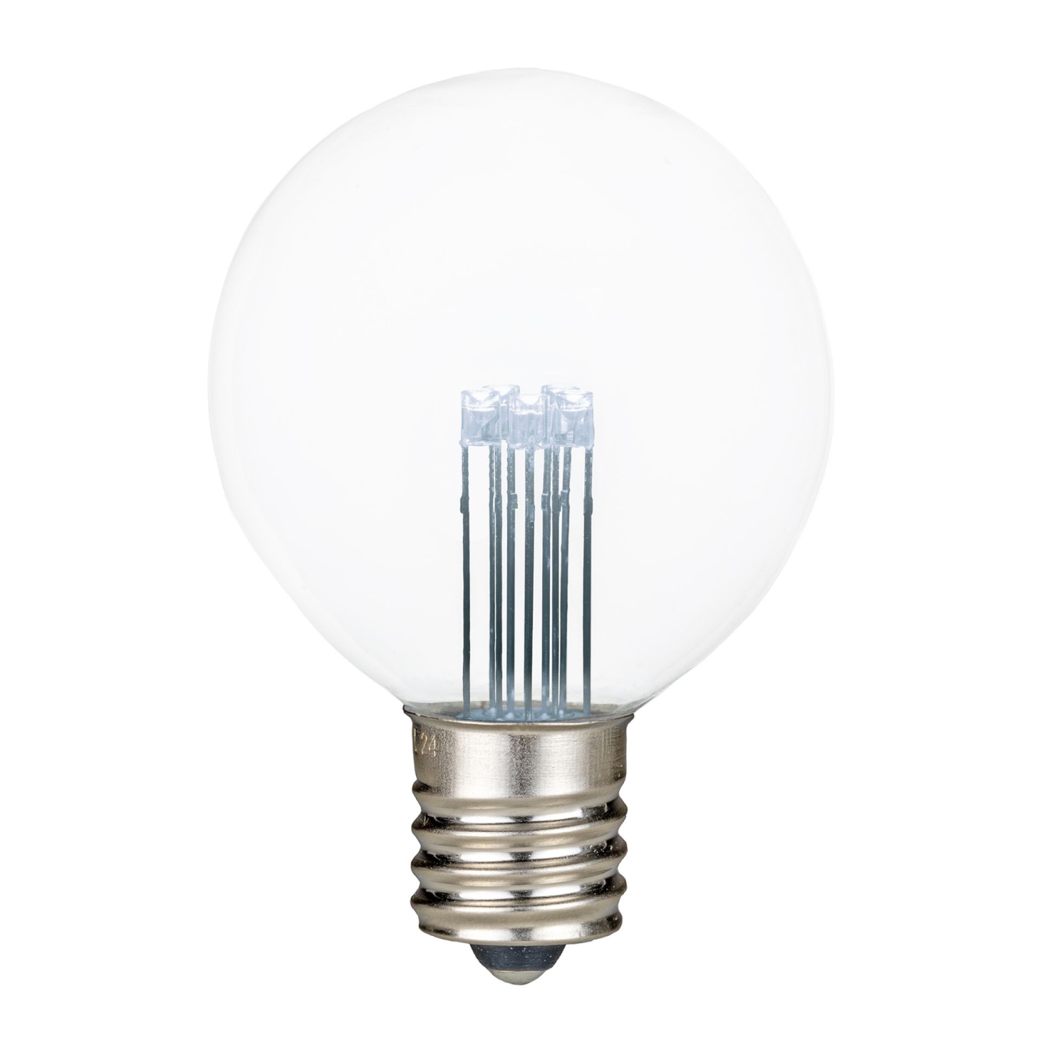 Novelty Lights G50 Glass LED Globe Bulbs, String Light Replacement Bulbs, E17 Intermediate Base, Energy Efficient Outdoor Patio Lighting