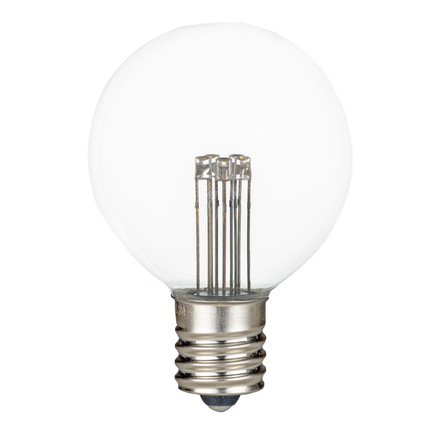 Novelty Lights G50 Glass LED Globe Bulbs, String Light Replacement Bulbs, E17 Intermediate Base, Energy Efficient Outdoor Patio Lighting