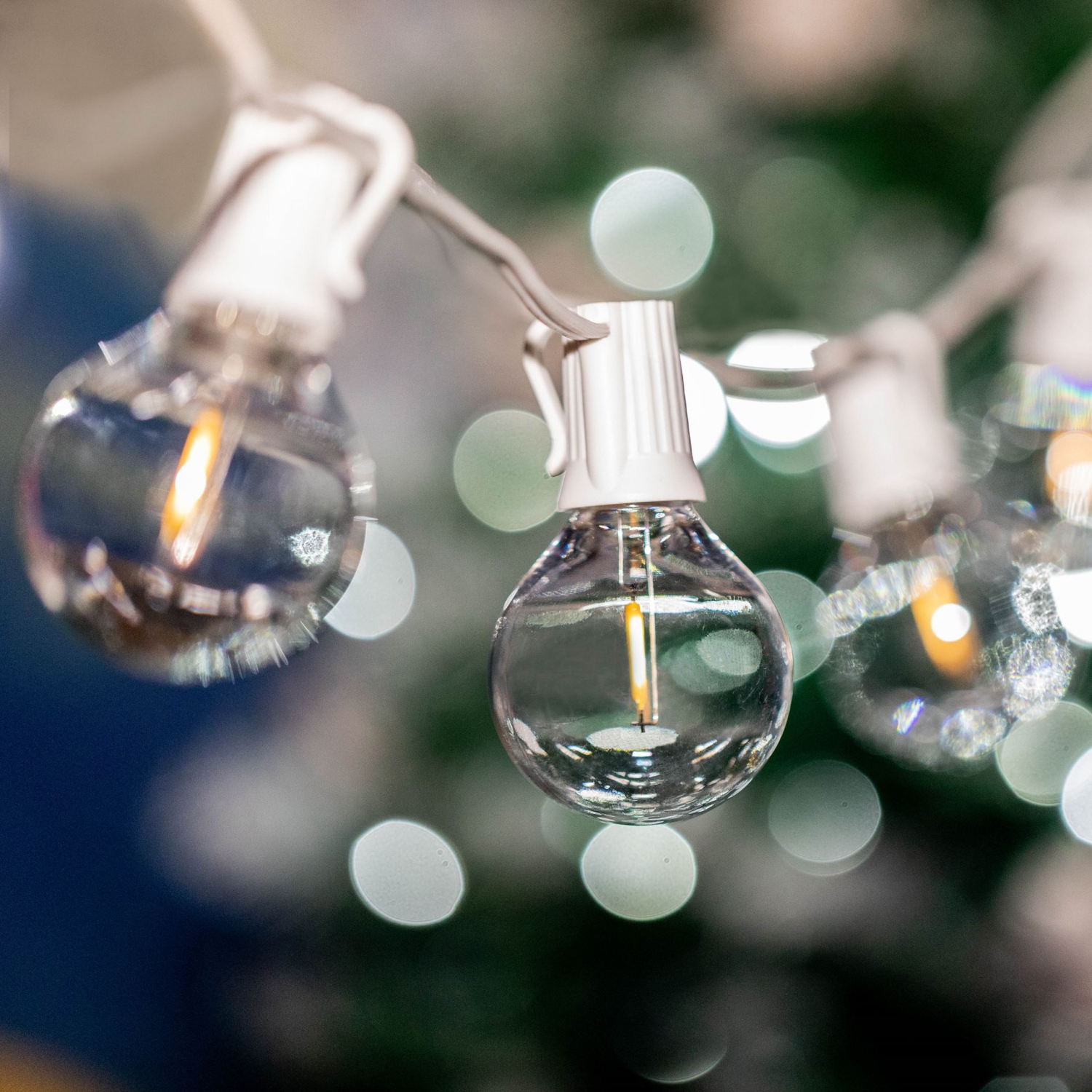 Novelty Lights G40 LED Patio String Light Sets, Warm White, Weather Resistant and Shatterproof Replaceable Plastic Globe Bulbs