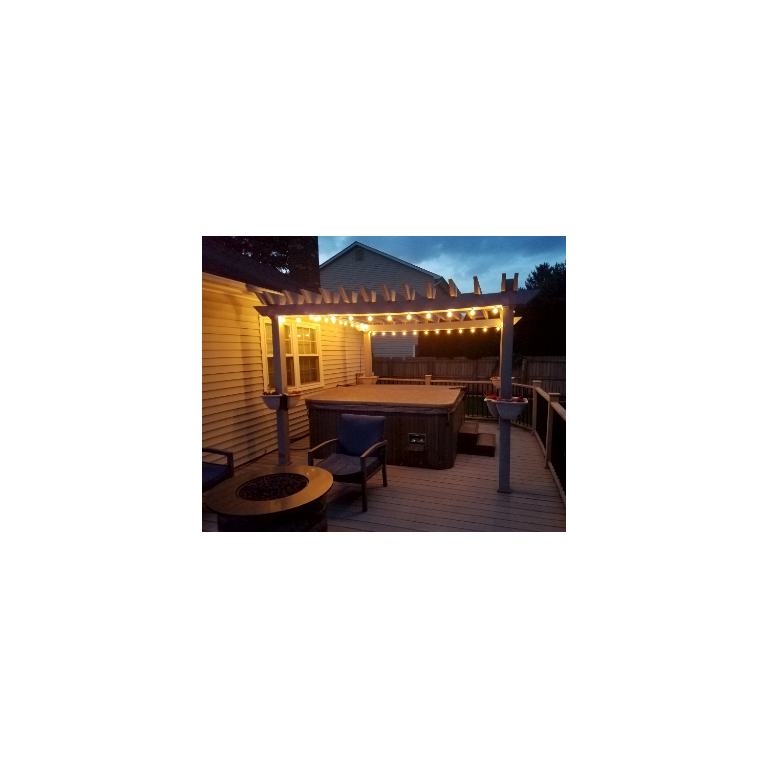 Novelty Lights G40 LED Patio String Light Sets, Warm White, Weather Resistant and Shatterproof Replaceable Plastic Globe Bulbs