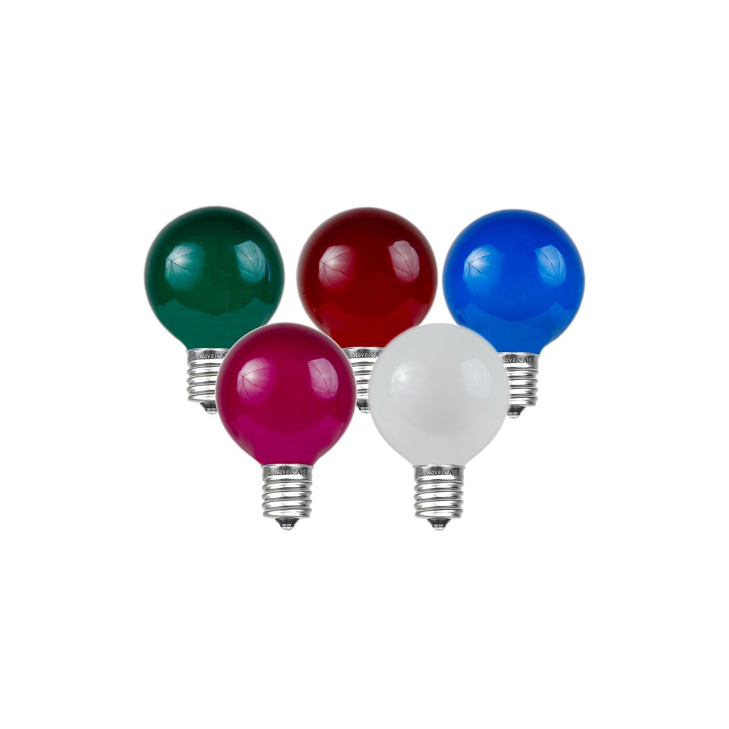 Novelty Lights 25 Pack G50 Outdoor Patio Globe Replacement Bulbs, E17/C9 Intermediate Base, 7 Watt