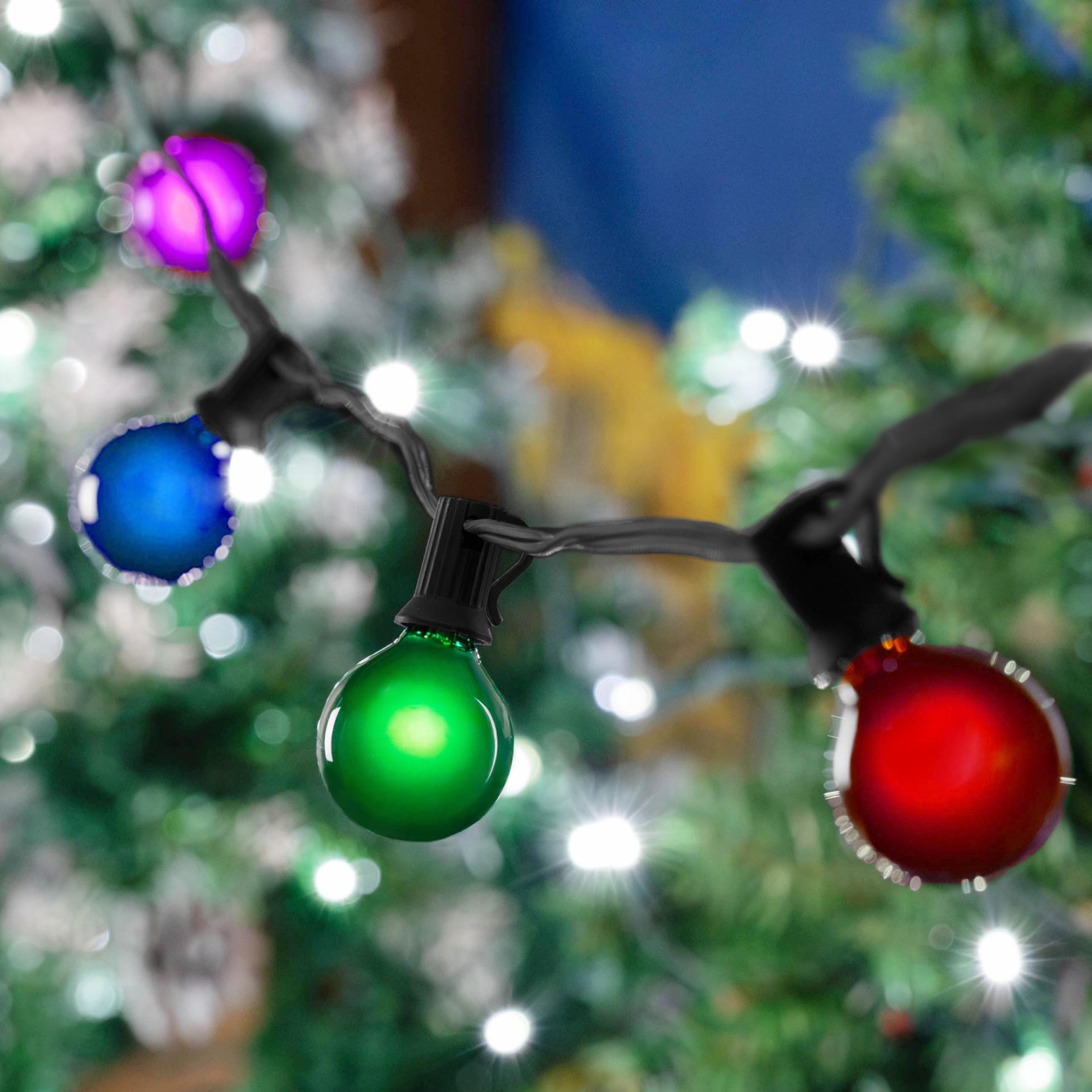 Novelty Lights 25 Pack G50 Outdoor Patio Globe Replacement Bulbs, E17/C9 Intermediate Base, 7 Watt