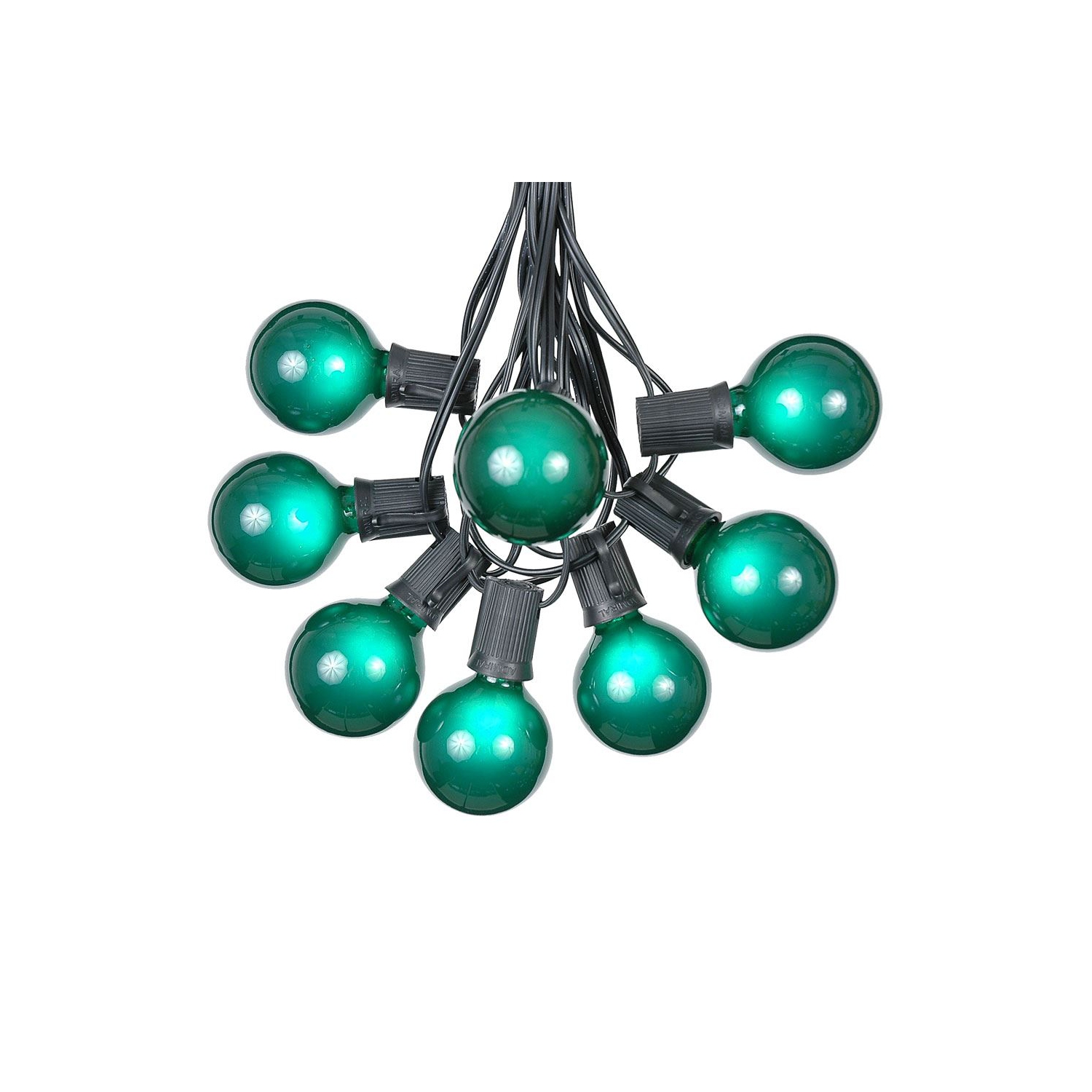 G50 Patio String Lights with 25 Clear Globe Bulbs – Outdoor String Lights – Market Bistro Café Hanging String Lights – Patio Garden Umbrella Globe