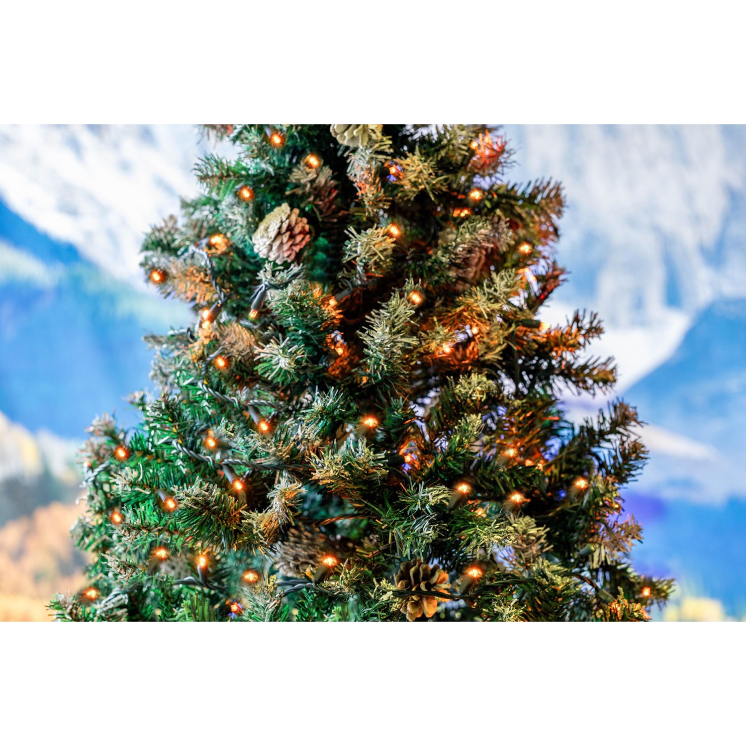 Lumières de Noël de fantaisie 25&nbsp;pi 50 LED, espacement de 6&nbsp;po sur fil brun, homologuées UL IP55, lumières de Noël de qualité commerciale