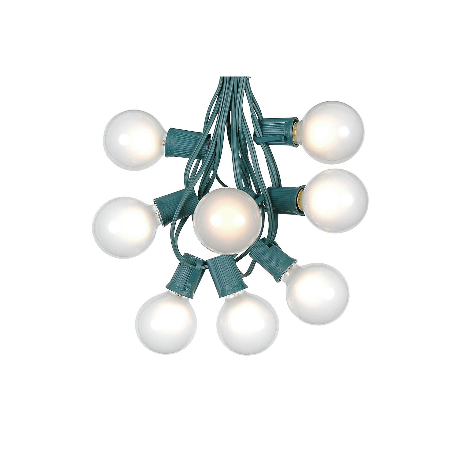 G50 Patio String Lights with 25 Clear Globe Bulbs – Outdoor String Lights – Market Bistro Café Hanging String Lights – Patio Garden Umbrella Globe