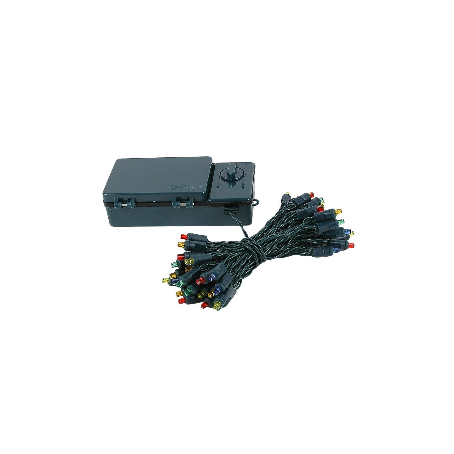 Novelty Lights Battery Operated LED Mini Lights 18 Feet, 50 Count Fairy Lights on Green Wire, On/Off & Timer Modes, Indoor/Outdoor Use, 3x D-Cell