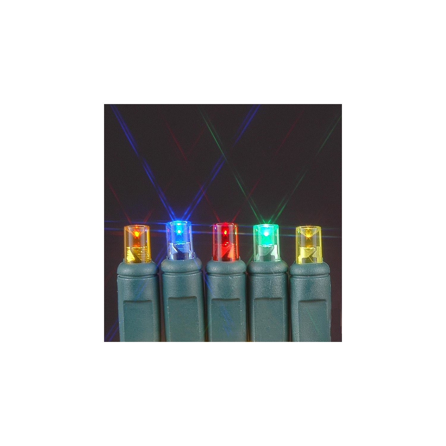 Novelty Lights Battery Operated LED Mini Lights 18 Feet, 50 Count Fairy Lights on Green Wire, On/Off & Timer Modes, Indoor/Outdoor Use, 3x D-Cell