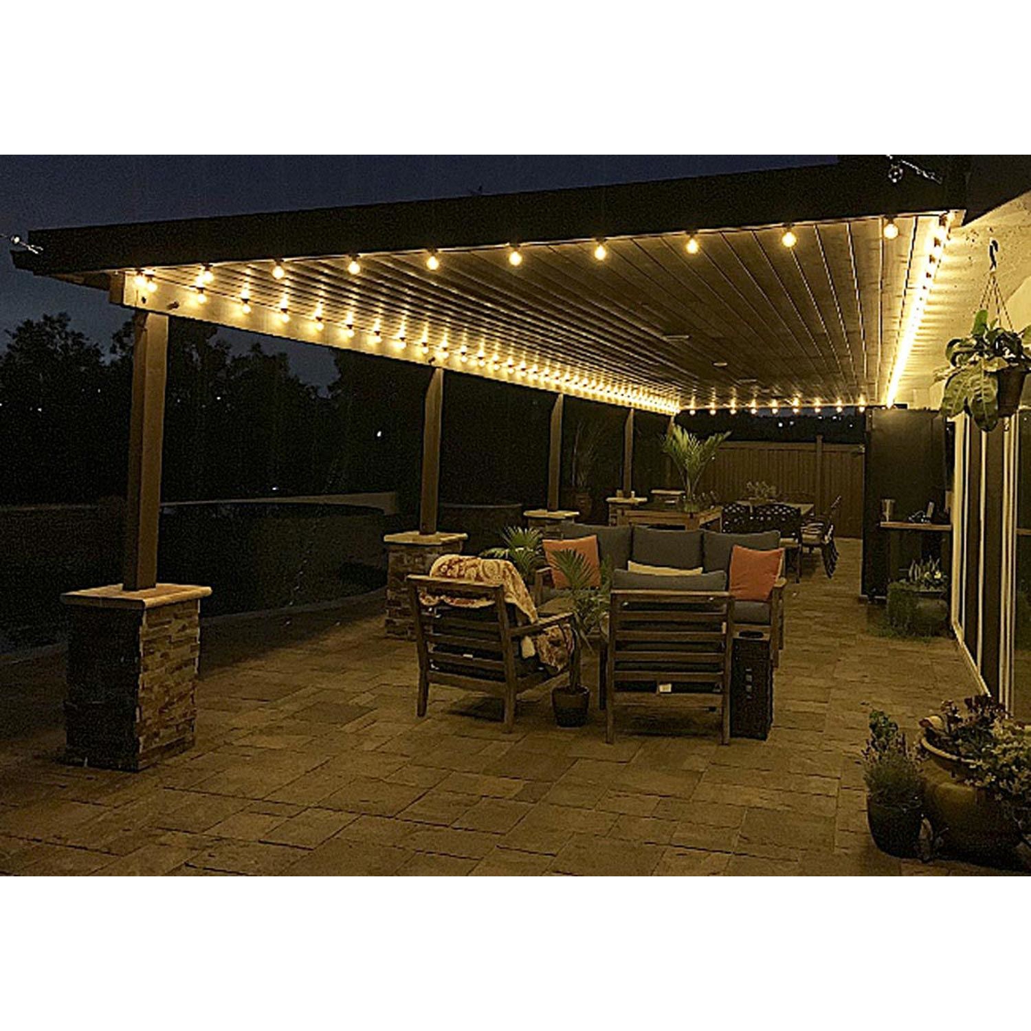 Novelty Lights 25 Pack G40 LED Light Bulbs, E12 C7 Candelabra Screw Base Shatterproof Outdoor String Lights Clear Globe Bulbs, Dimmable Edison Light