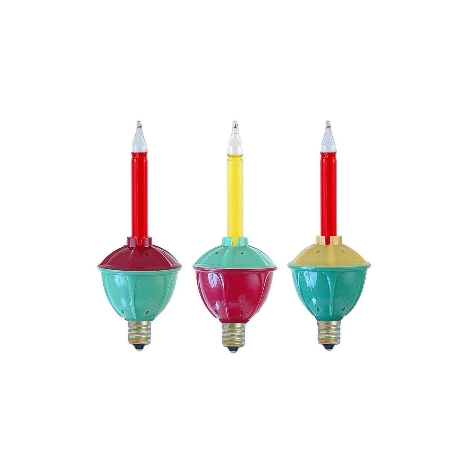 Novelty Lights 7 Light Traditional Christmas Bubble Light Set, Clear with Silver Glitter, 7 Feet