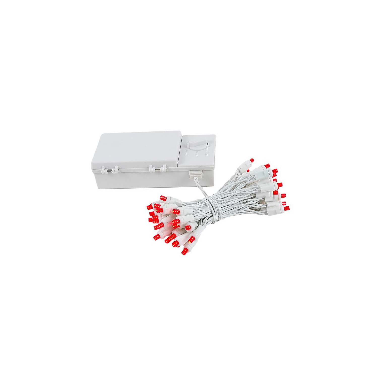 Novelty Lights Battery Operated LED Mini Lights 18 Feet, 50 Count Fairy Lights on White Wire, On/Off & Timer Modes, Indoor/Outdoor Use, 3x D-Cell