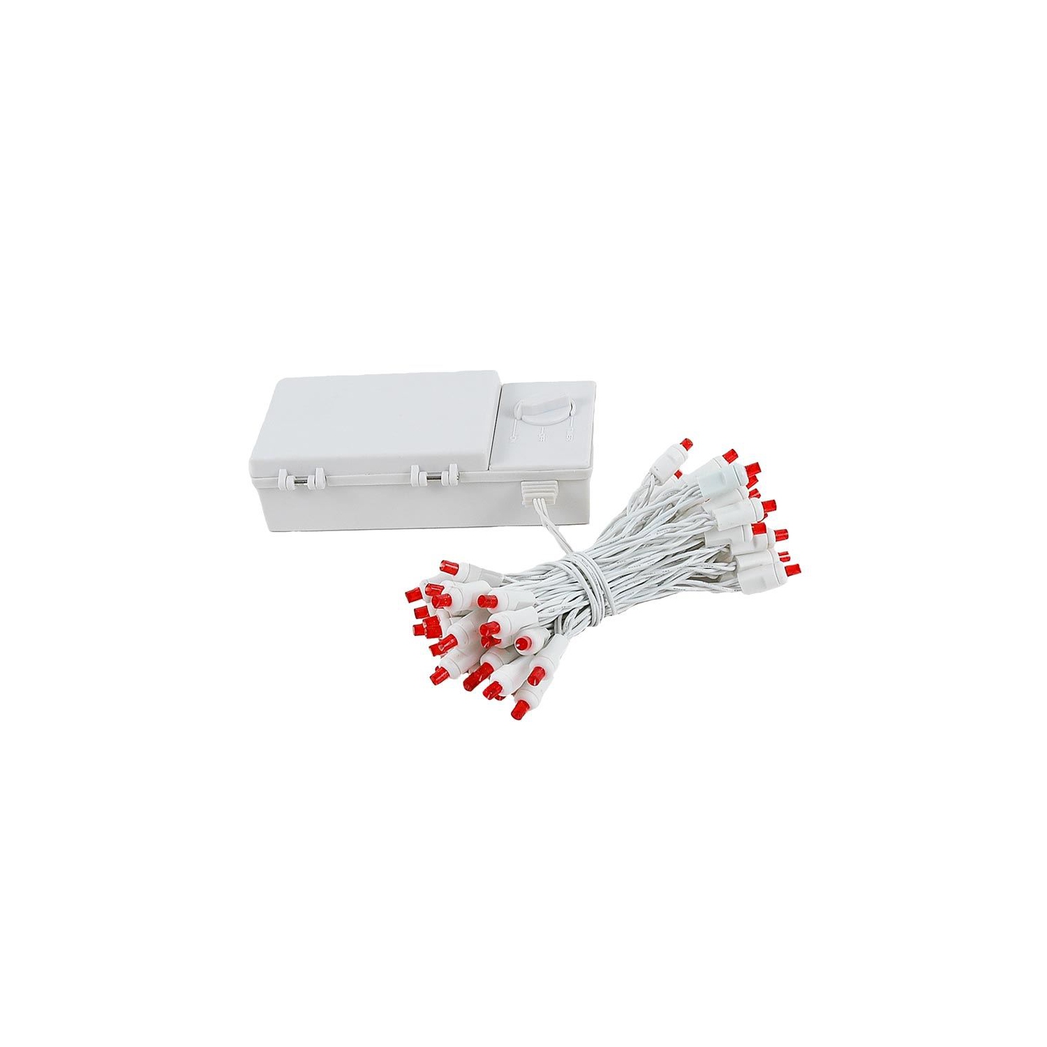 Novelty Lights Battery Operated LED Mini Lights 18 Feet, 50 Count Fairy Lights on White Wire, On/Off & Timer Modes, Indoor/Outdoor Use, 3x D-Cell