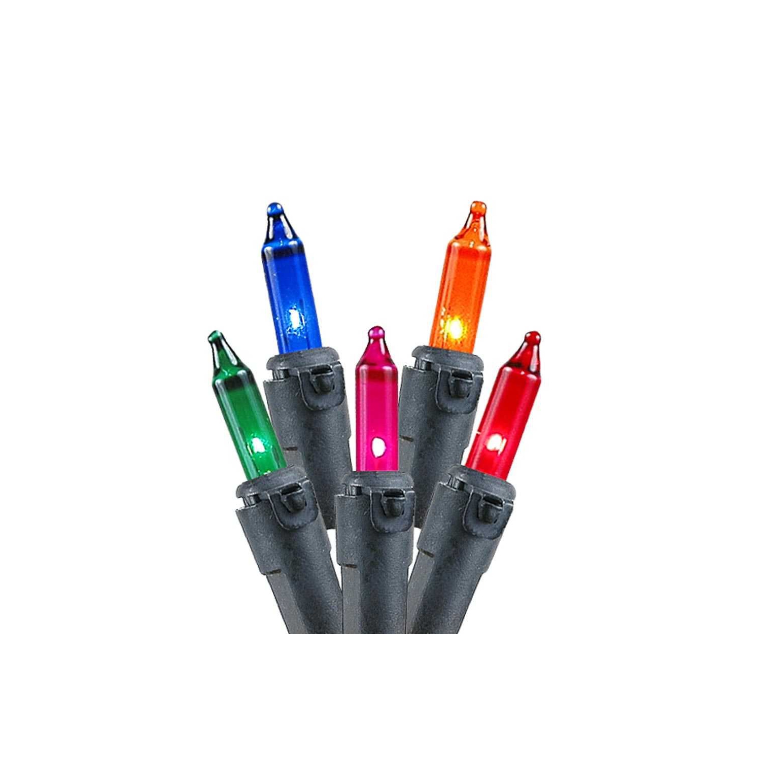 Novelty Lights 8.5 Feet 20 Bulb Mini Light String on Black Wire, Non-Connectable Incandescent Fairy Lights for Bottles and Crafts, 4" Bulb Spacing,