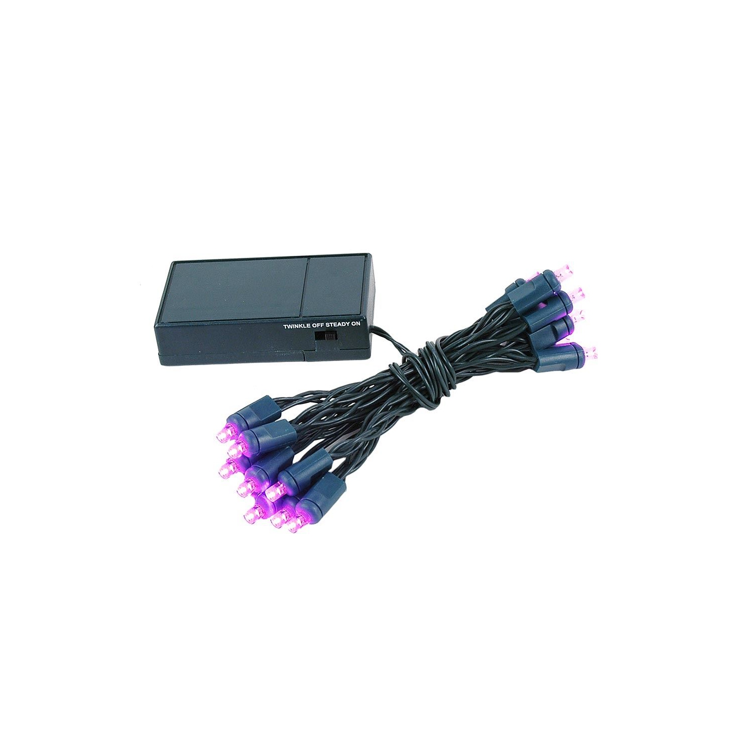 Novelty Lights Battery Operated LED Mini Lights 8 Feet, 20 Count Fairy Lights on Green Wire, On/Off & Flashing Modes, Indoor/Outdoor Use, 3x AA