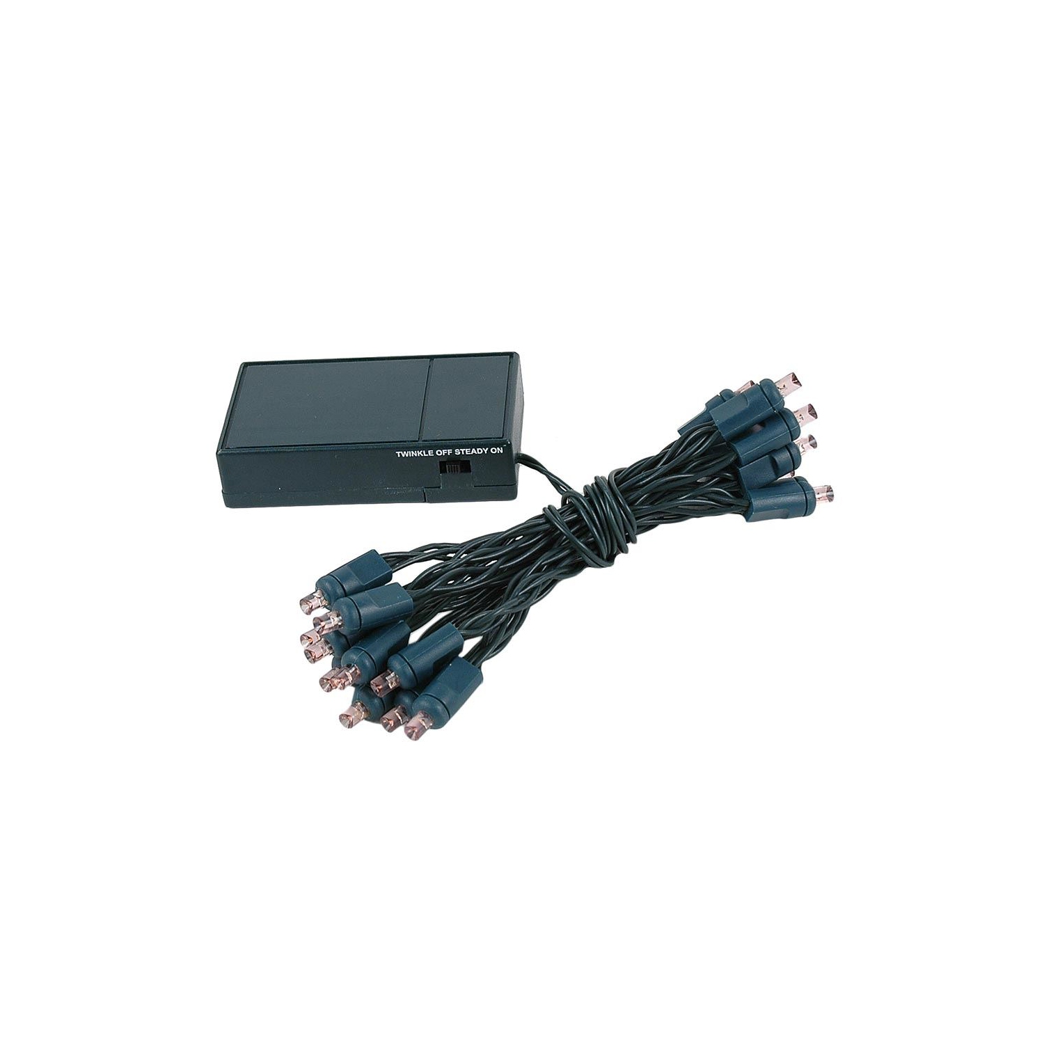 Novelty Lights Battery Operated LED Mini Lights 8 Feet, 20 Count Fairy Lights on Green Wire, On/Off & Flashing Modes, Indoor/Outdoor Use, 3x AA