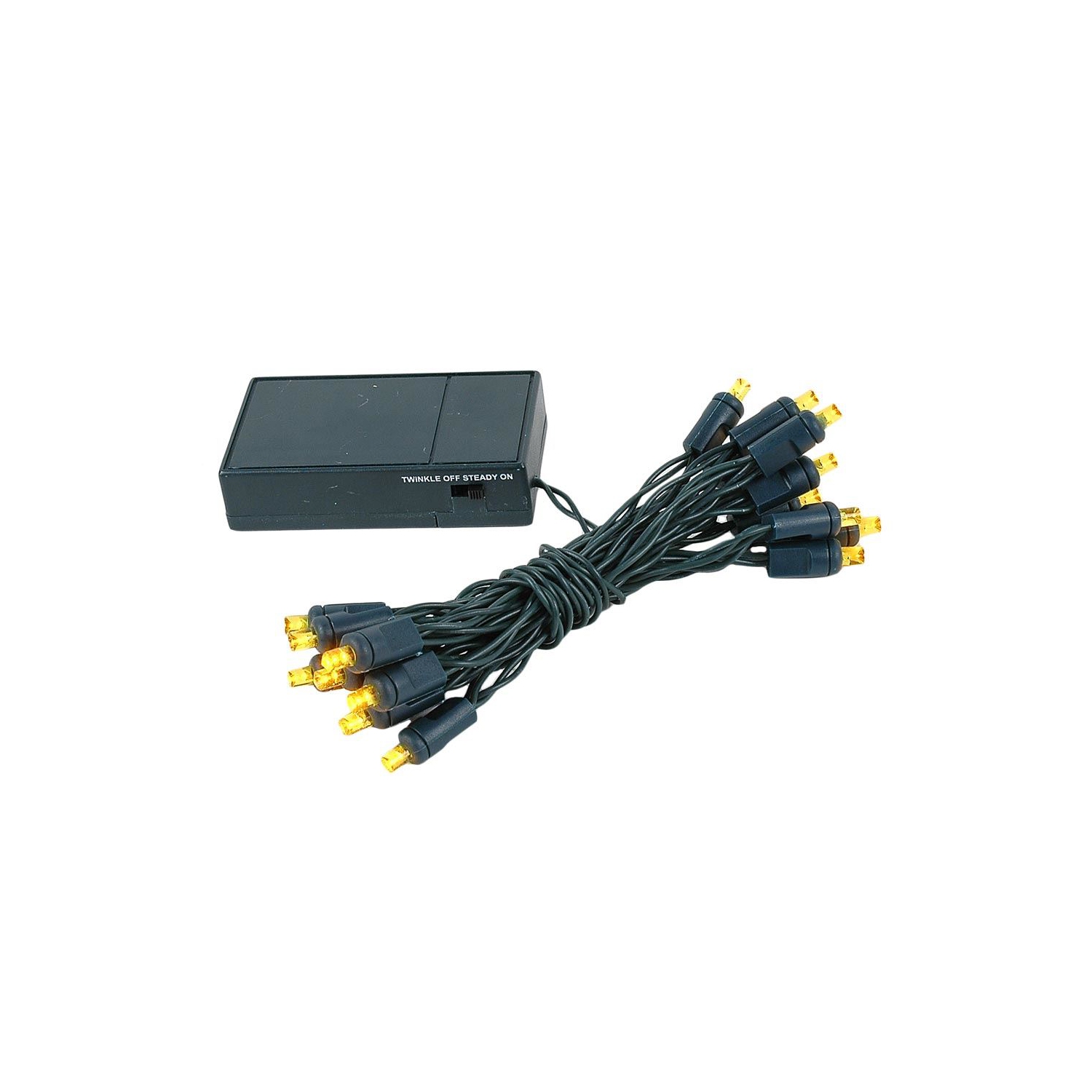 Lumières de fantaisie miniatures LED à piles de 8 pi, 20 lumières fées sur fil vert, modes marche/arrêt et clignotement, utilisation