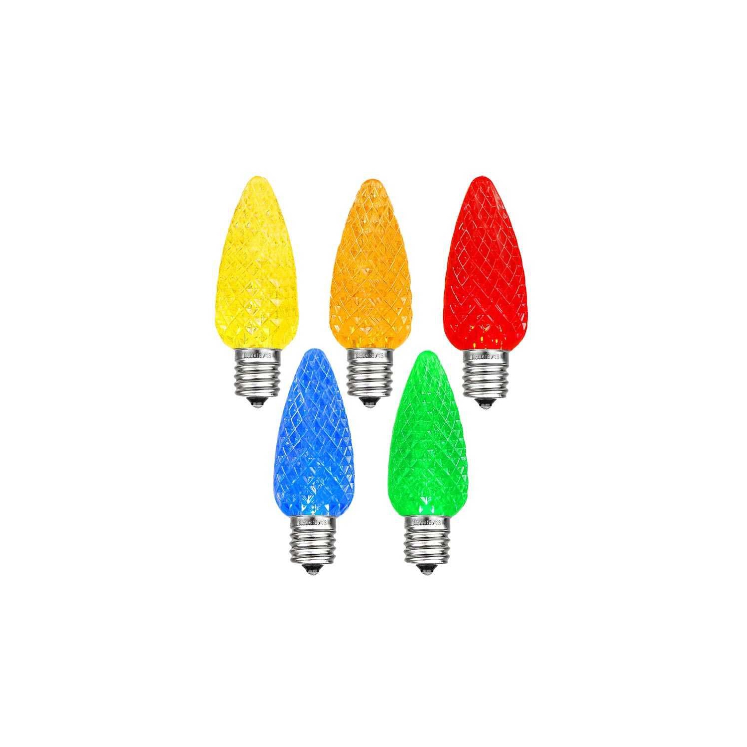 25 Foot C9 LED Outdoor Lighting Patio Christmas String Light Set, Black Wire, 25 Bulbs